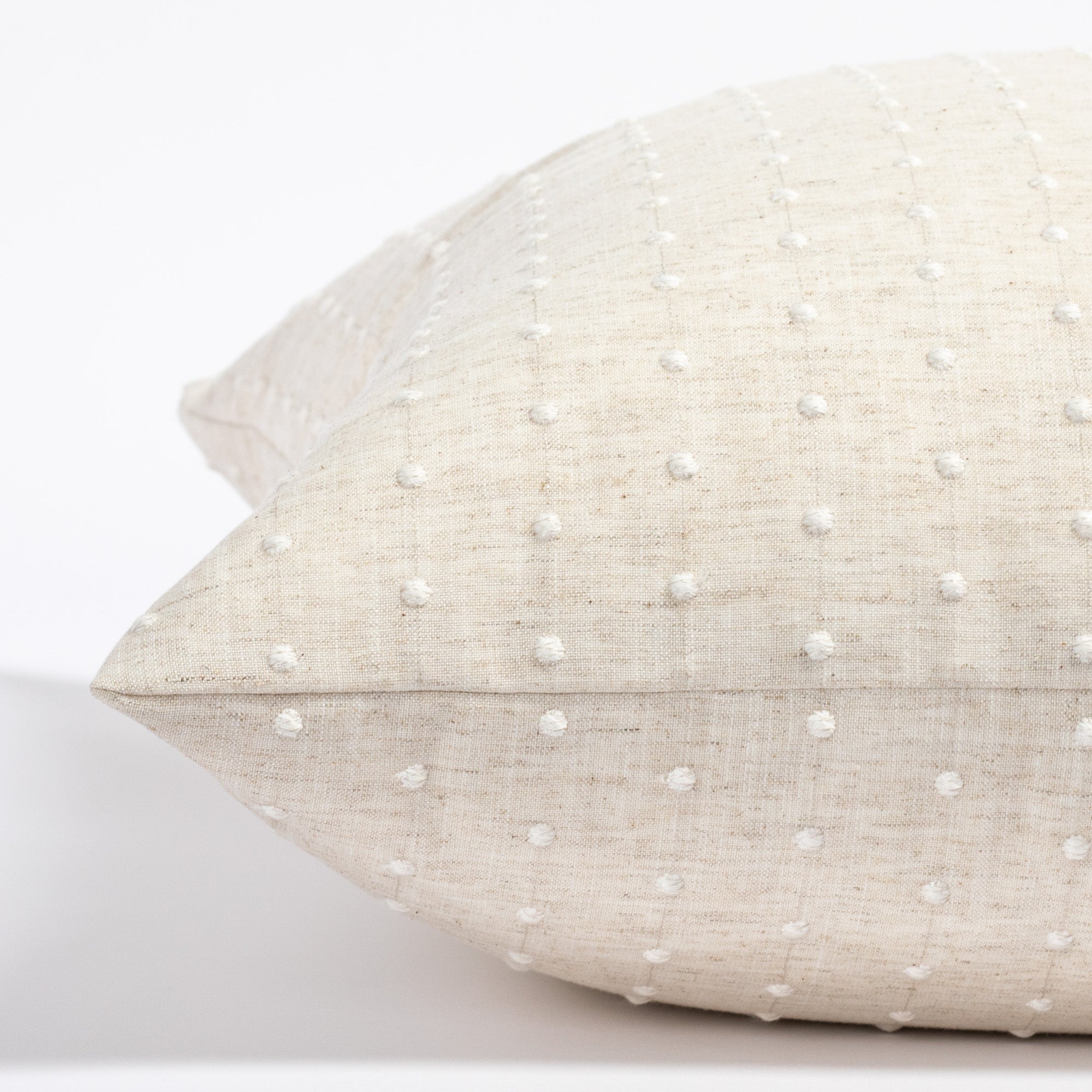 Constance Swiss Dot 24x24 Decorative Pillow Cover in Vanilla - Perfect for Living Room Sofa, Bedroom Decor & Home Accents
