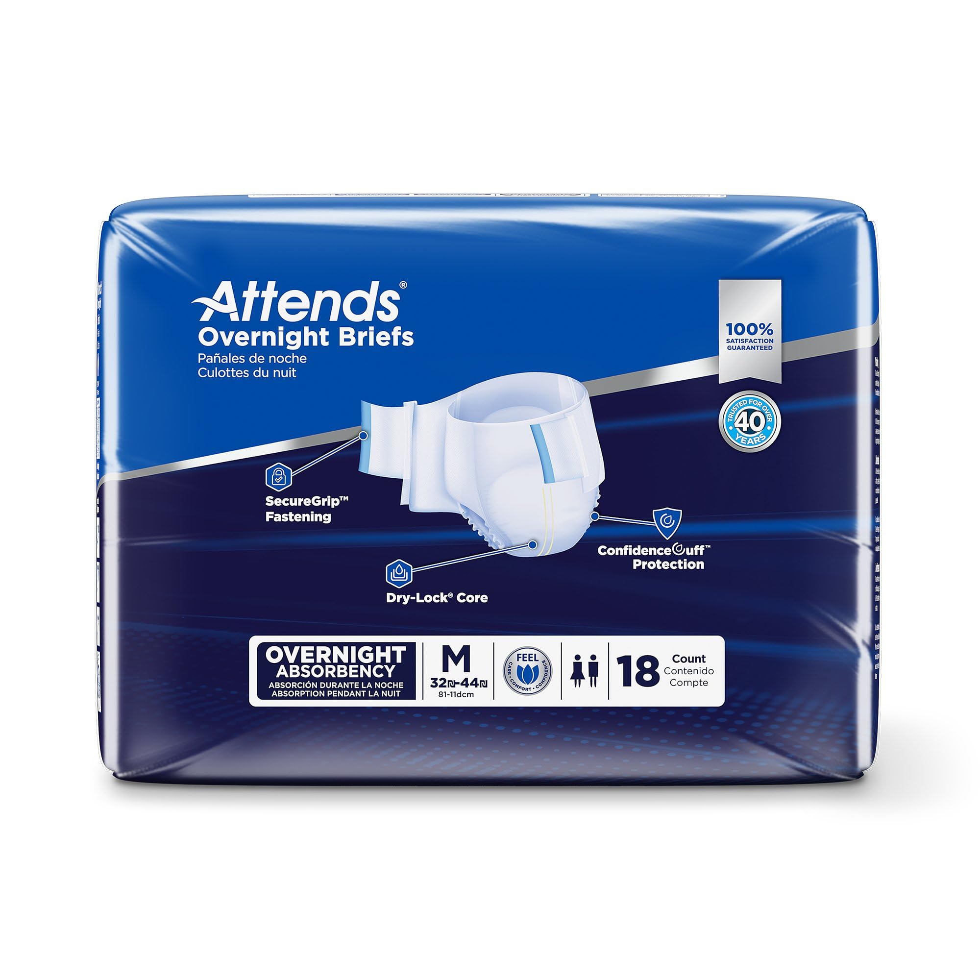 Attends Overnight Disposable Briefs for Adults - Medium (32