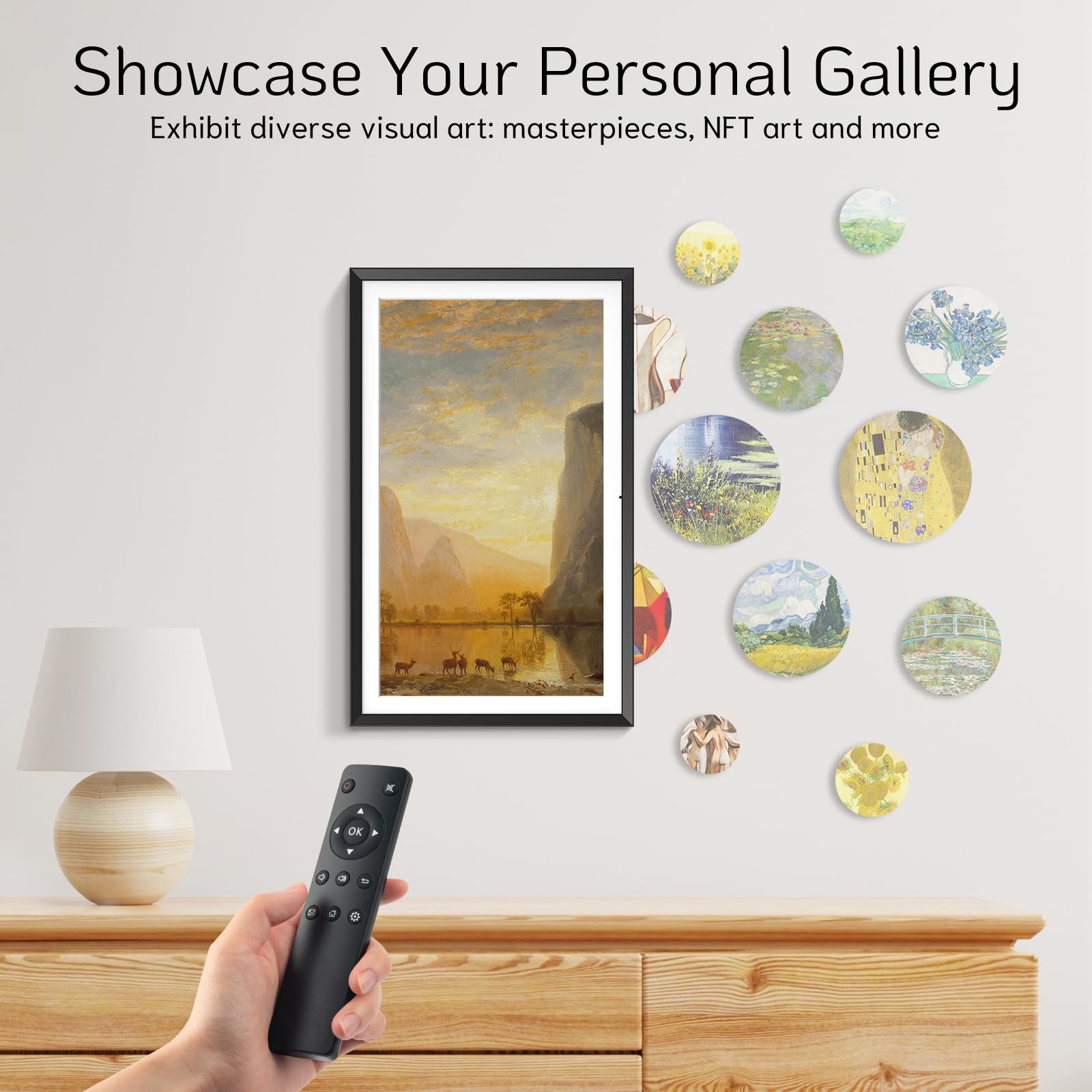 Nexfoto 15.6 Inch FHD Digital Picture Frame - 64GB Storage, WiFi & Remote Control, 1920x1080 IPS Touch Screen - Easy Photo Sharing via App - Perfect Gift for Mom, Dad, Family - Ideal for Home Decor, Office Display & Special Occasions