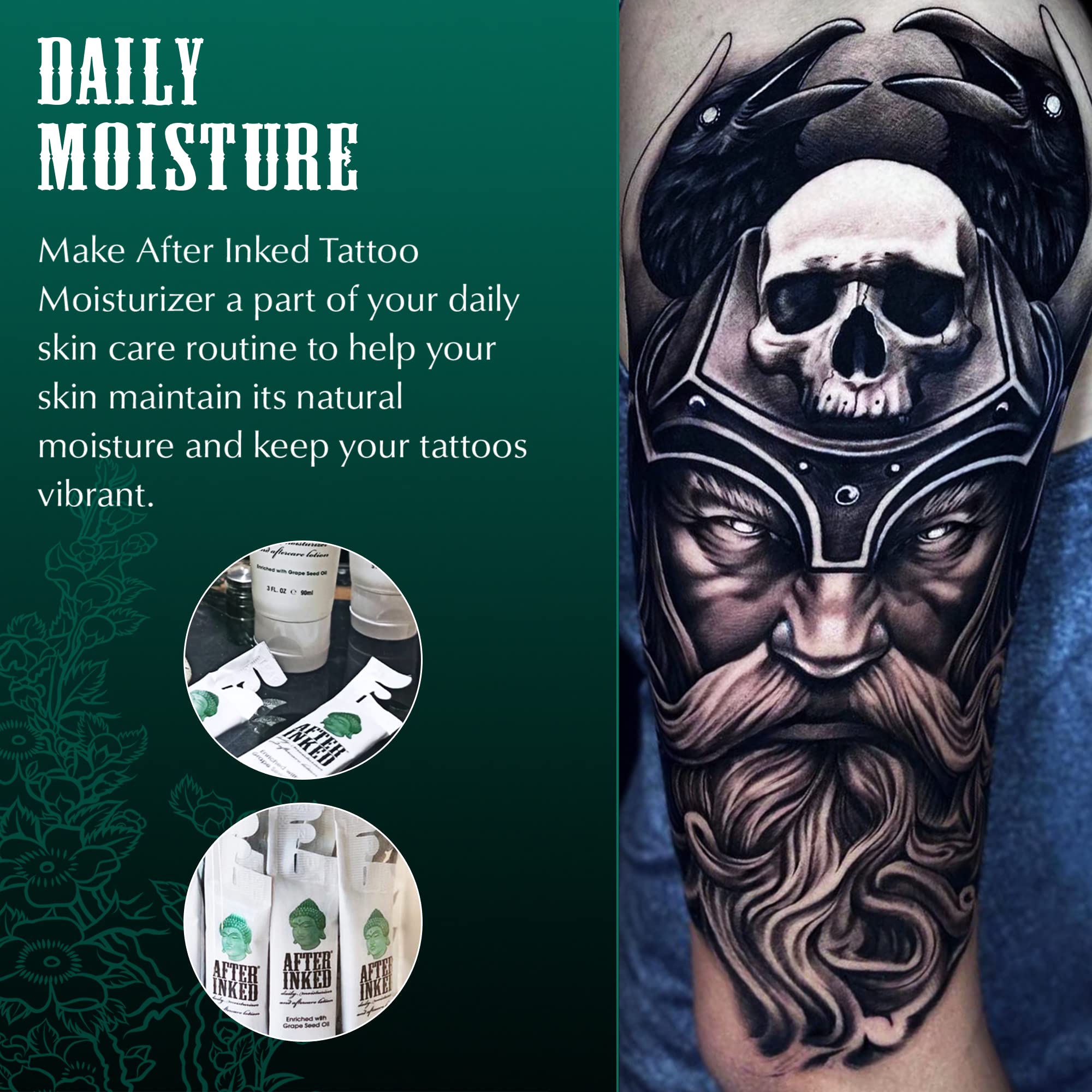 After Inked Tattoo Aftercare Lotion - Moisturizing Balm with Grape Seed Oil, Hydrating Cream for Skin Nourishment & Daily Tattoo Maintenance (100-Pack, 7ml) | As Seen on INK MASTER | Perfect for New Tattoos, Dry Skin & Tattoo Aftercare Routine