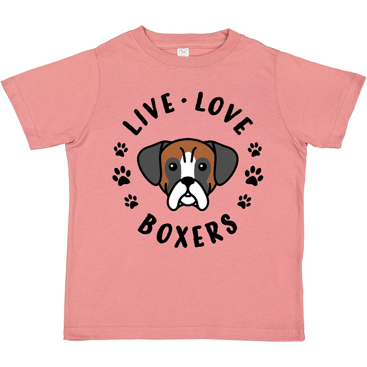 Inktastic Live Love Boxers Toddler T-Shirt - Cute Cotton Tee for Baby Boys & Girls - Perfect for Playdates, Family Photos & Everyday Wear