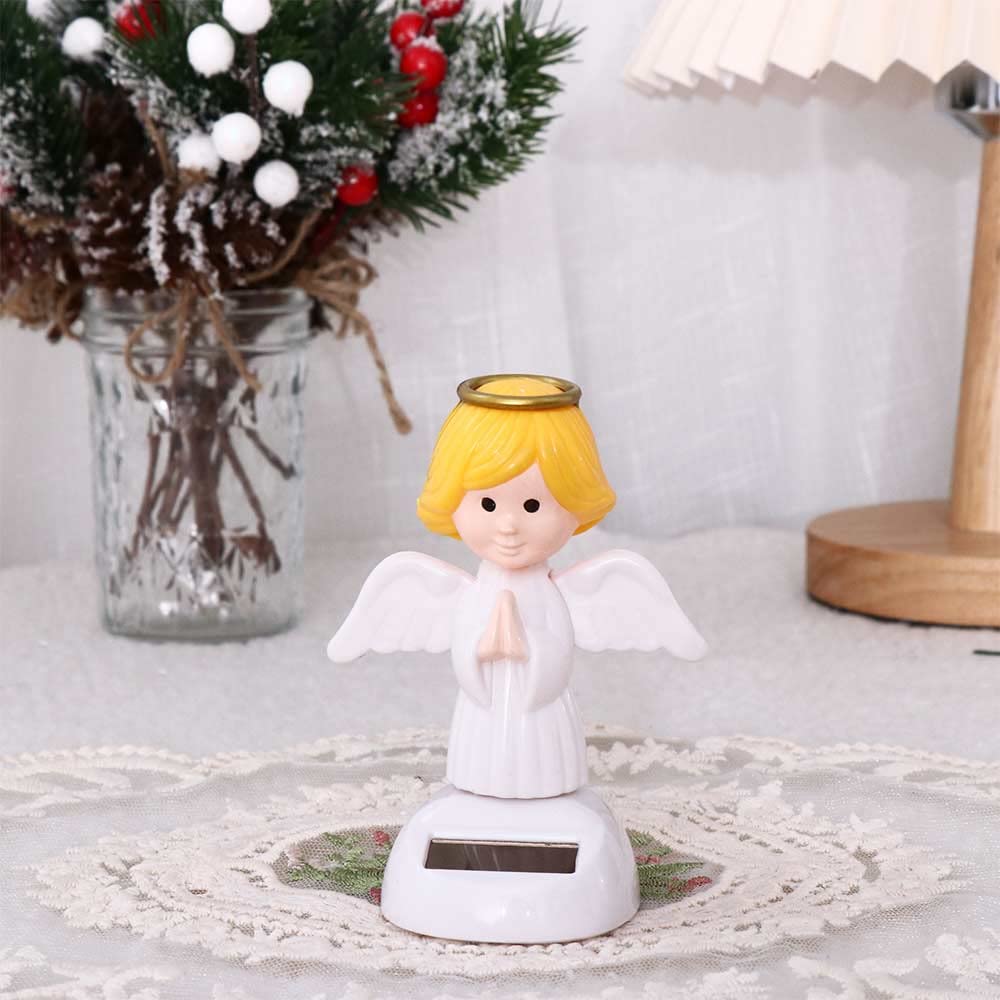 Solar Powered Dancing Toys - Angel Solar Dancing Figures & Shaking Hand Doll - Fun Car Dashboard Decor for Window Decoration | Perfect for Office Desk, Home Decor & Gift Giving