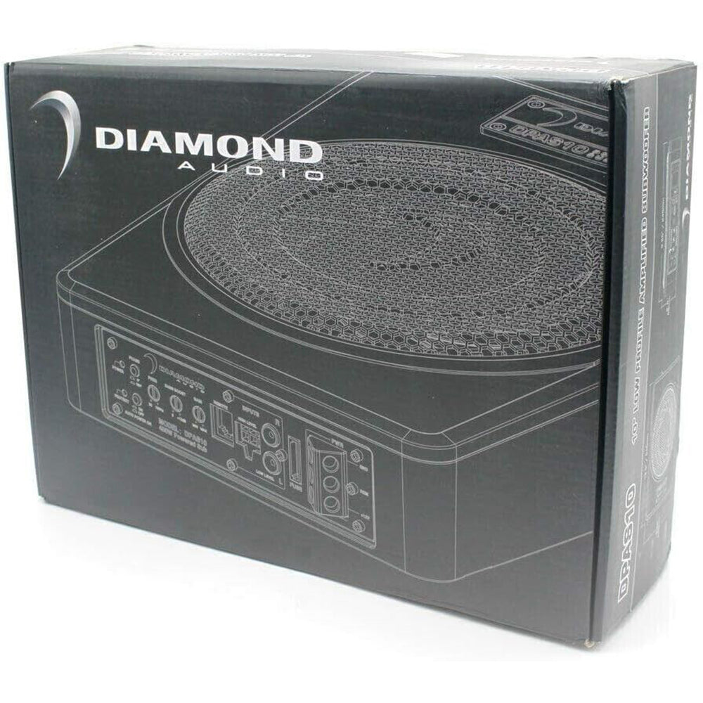 Diamond Audio DPAS10 300W MAX (150W RMS) Powered Active Subwoofer - High Performance Car Audio Bass System for Trucks, SUVs & Home Theater Setup