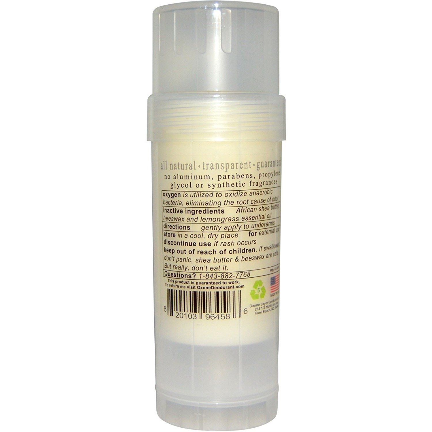 Natural Lemongrass Essential Oil Deodorant - Ozone Layer Oxygen-Based Deodorant for Women & Men, 2oz - Fresh & Long-Lasting Odor Protection for Gym, Work & Daily Use