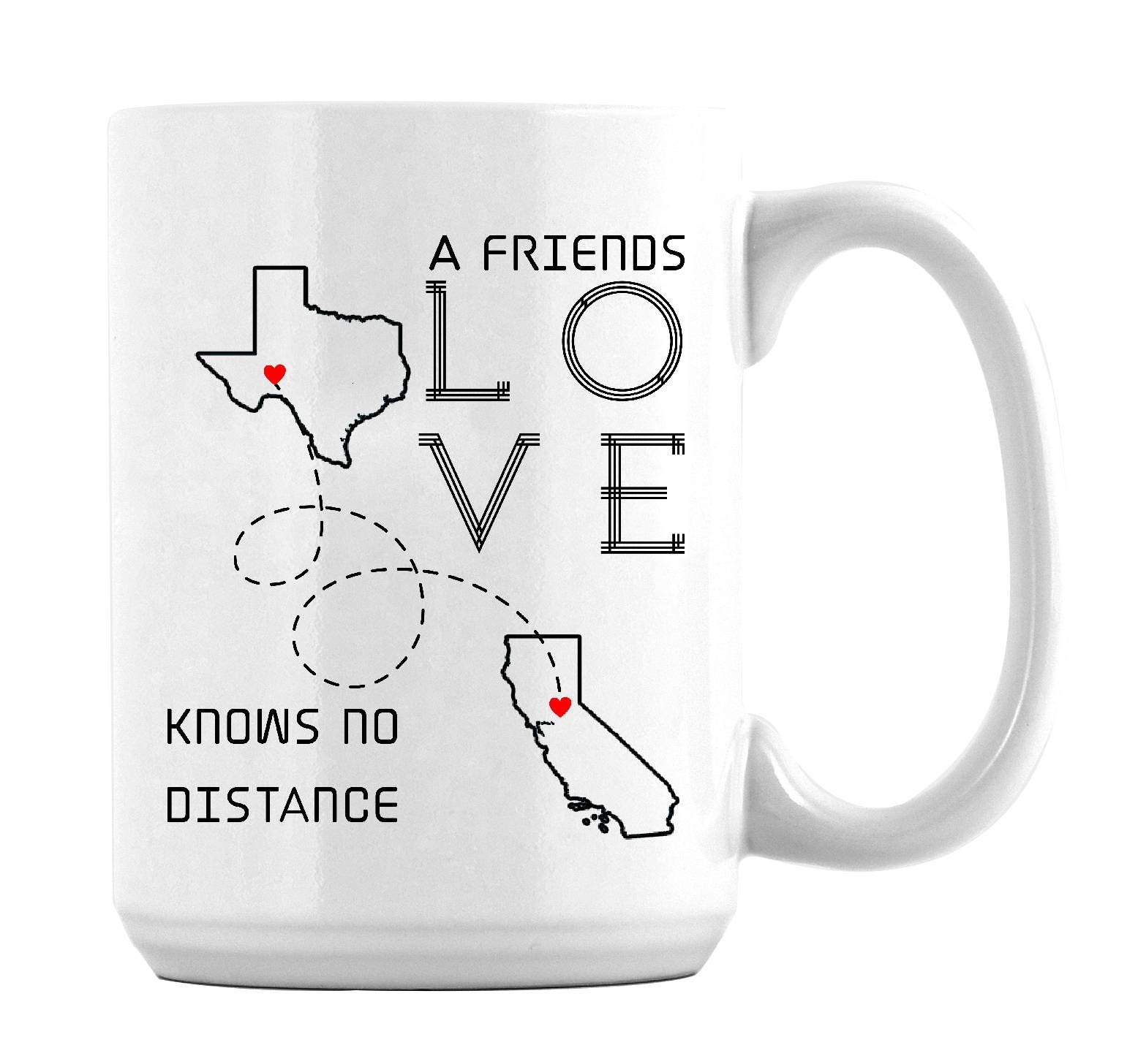 Best Long Distance Friendship Mugs for Best Friends - 15oz Coffee Mug with 