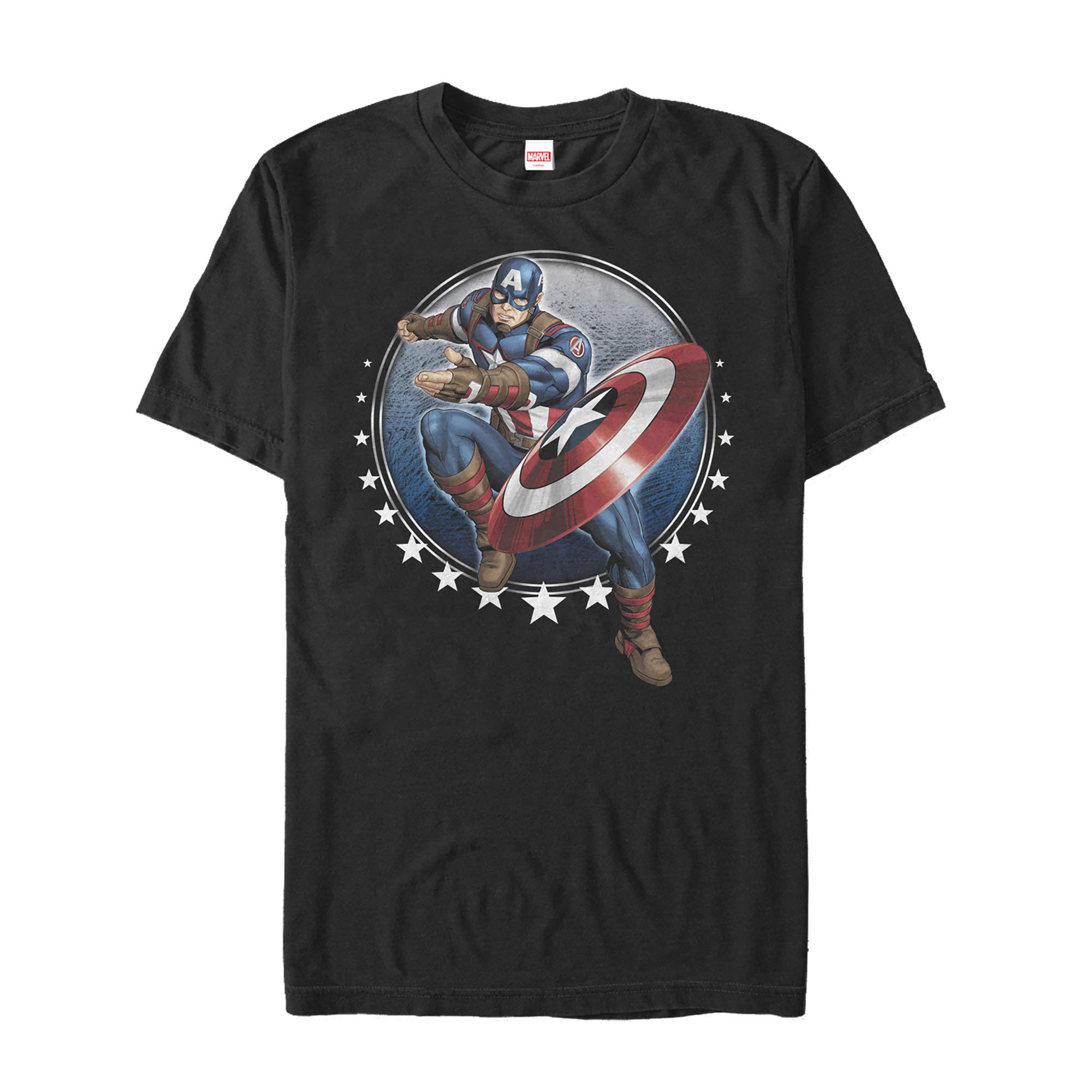 Marvel Captain America Shield Toss Graphic T-Shirt for Men | Superhero Comic Tee | Casual Wear & Cosplay