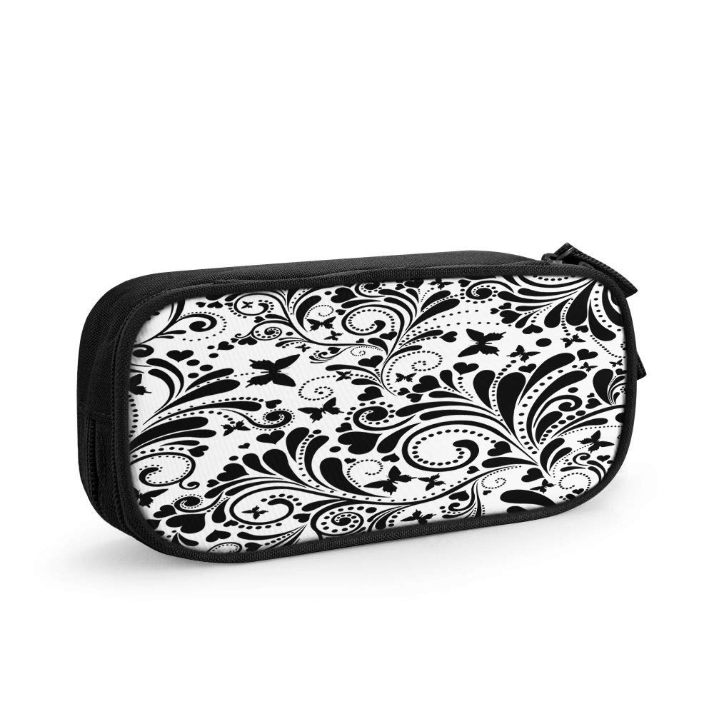 EKOBLA Floral Pencil Case with Zipper - Cute Polyester Pencil Pouch for School, Office & College Supplies - Perfect for Organizing Pens, Markers & Art Tools