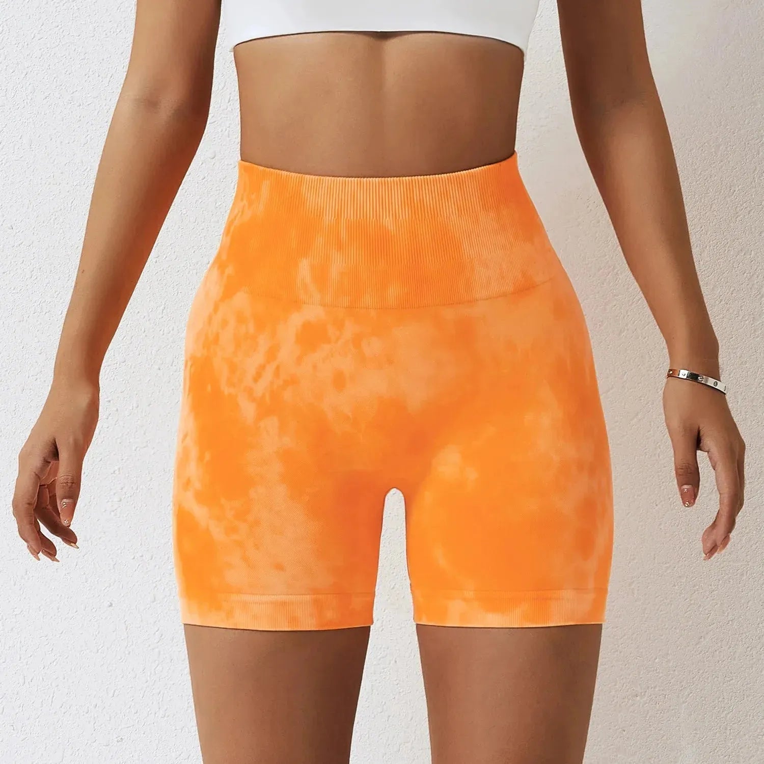 Sexy Tie Dye High Waist Quick Dry Yoga Shorts for Women - Seamless Workout Shorts with Hip Lift & Push Up Design - Perfect for Yoga, Gym, Running & Summer Outdoor Activities