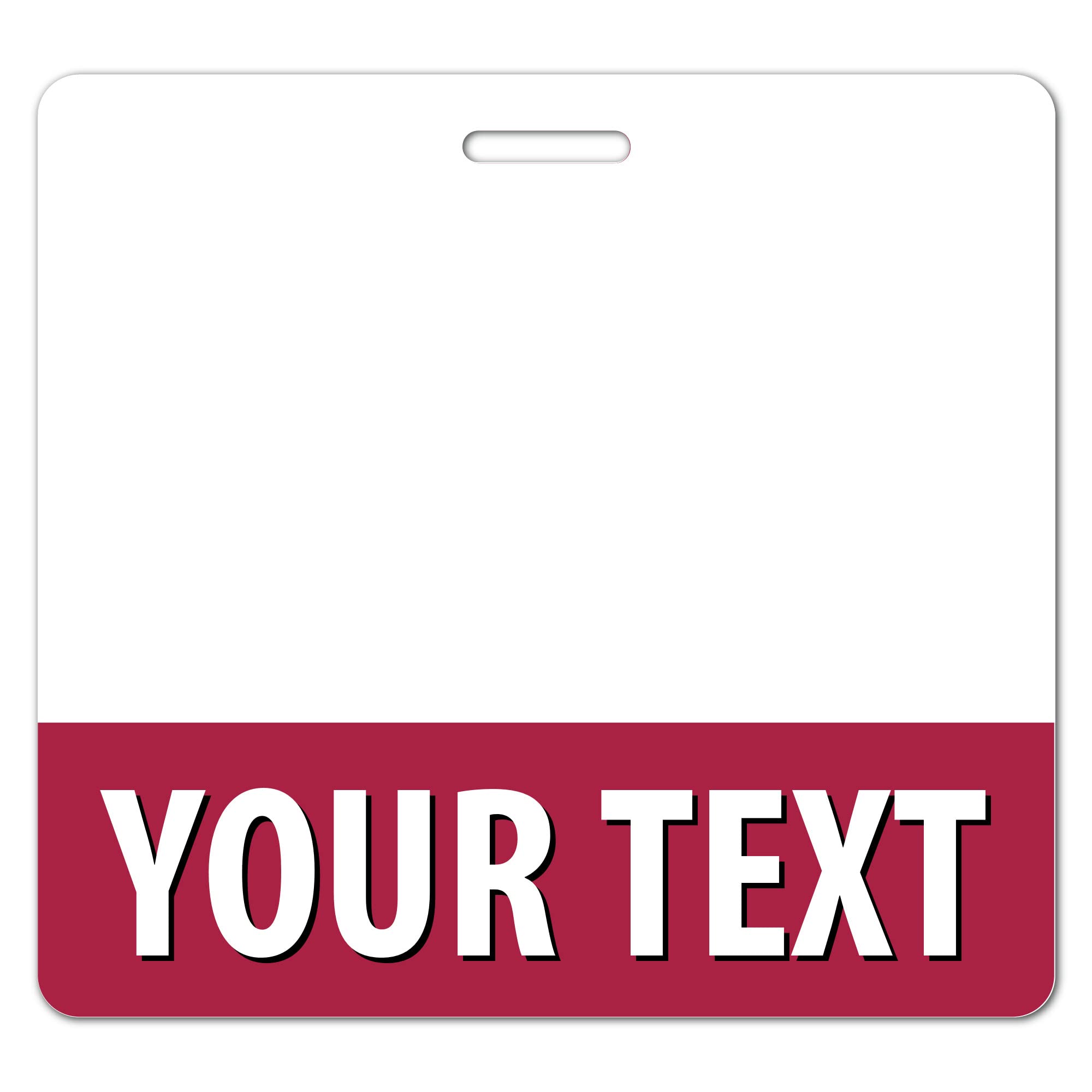 Customizable Burgundy Horizontal Badge Buddy ID Backer Card - Double-Sided Printed Hard PVC Card - Durable & Waterproof (50 Pack) - Perfect for Office, Events, Conventions & Security Identification