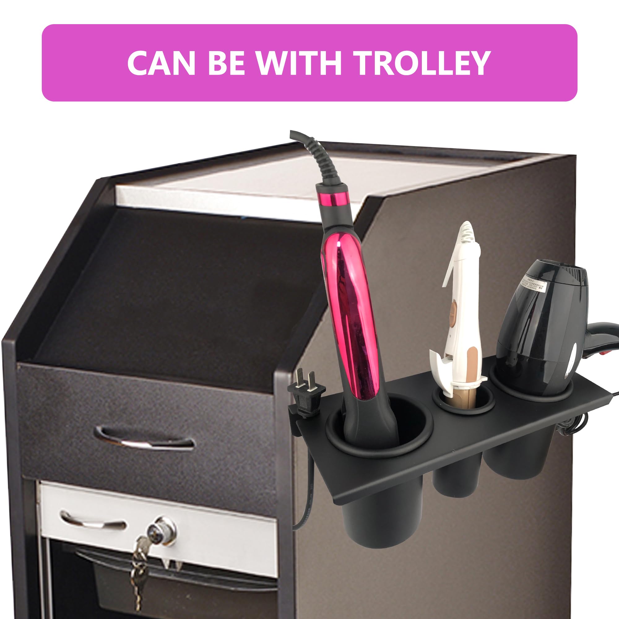 Professional Hair Styling Tool Organizer - Heat Resistant Dryer & Iron Holder for Salon & Bathroom Storage | Black Hair Appliance Accessories | Perfect for Stylists & Home Use