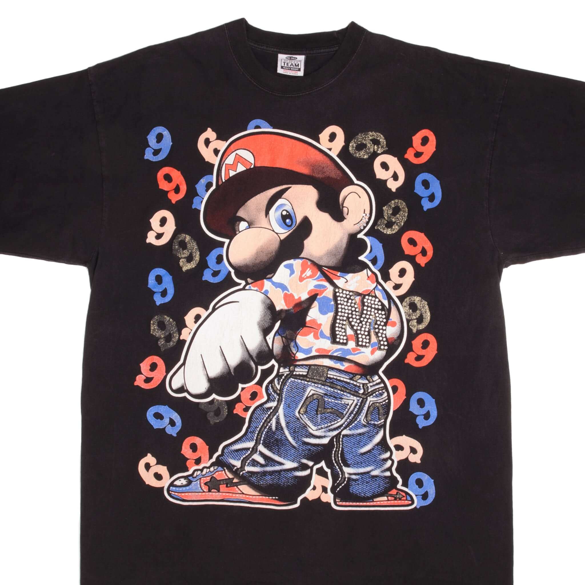 Vintage Bootleg Super Mario Graphic T-Shirt for Men - 2XL Size - Retro Gaming Tee for Casual Wear & Street Style Fashion