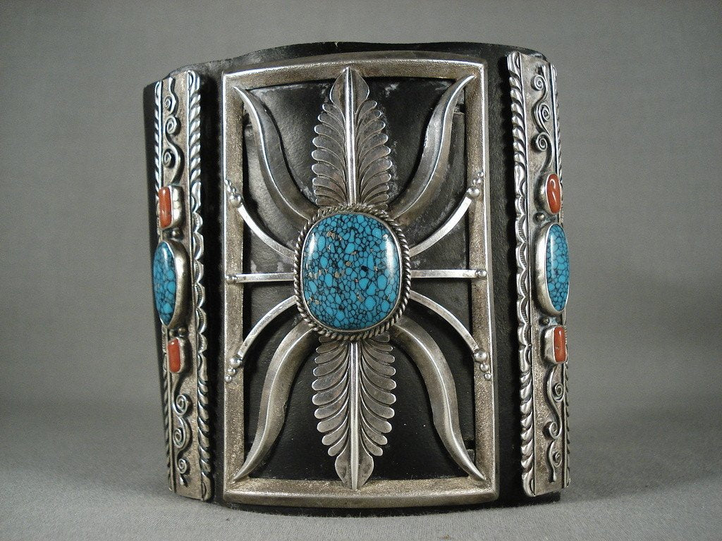 Vintage Navajo Turquoise Silver Ketoh Bracelet - 104 Gram Authentic Native American Jewelry for Men & Women - Perfect for Western Fashion, Boho Style & Cultural Events