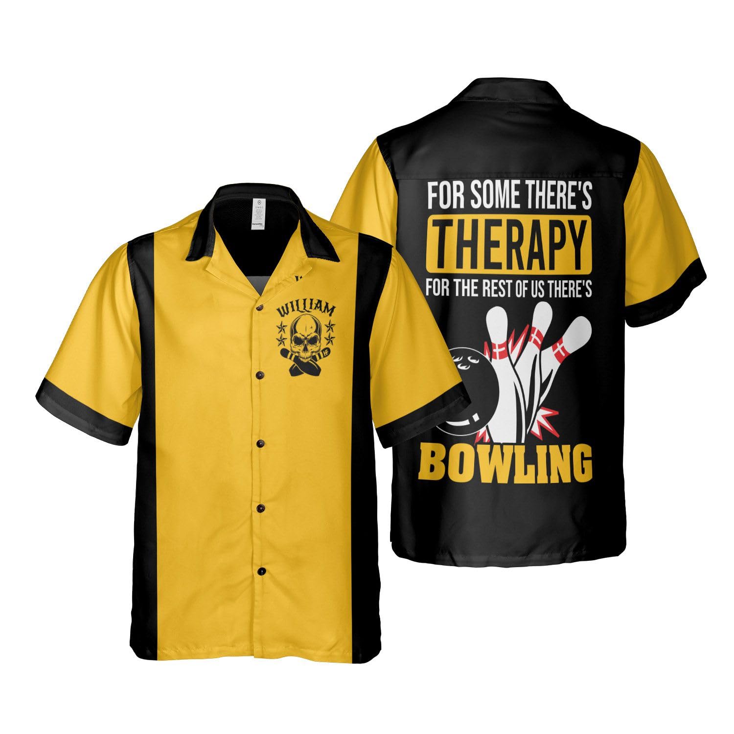 Custom Personalized Bowling Shirts with Names for Men & Women | Retro Hawaiian Style Team Bowling Shirts | Perfect for Bowling Leagues, Tournaments & Themed Parties