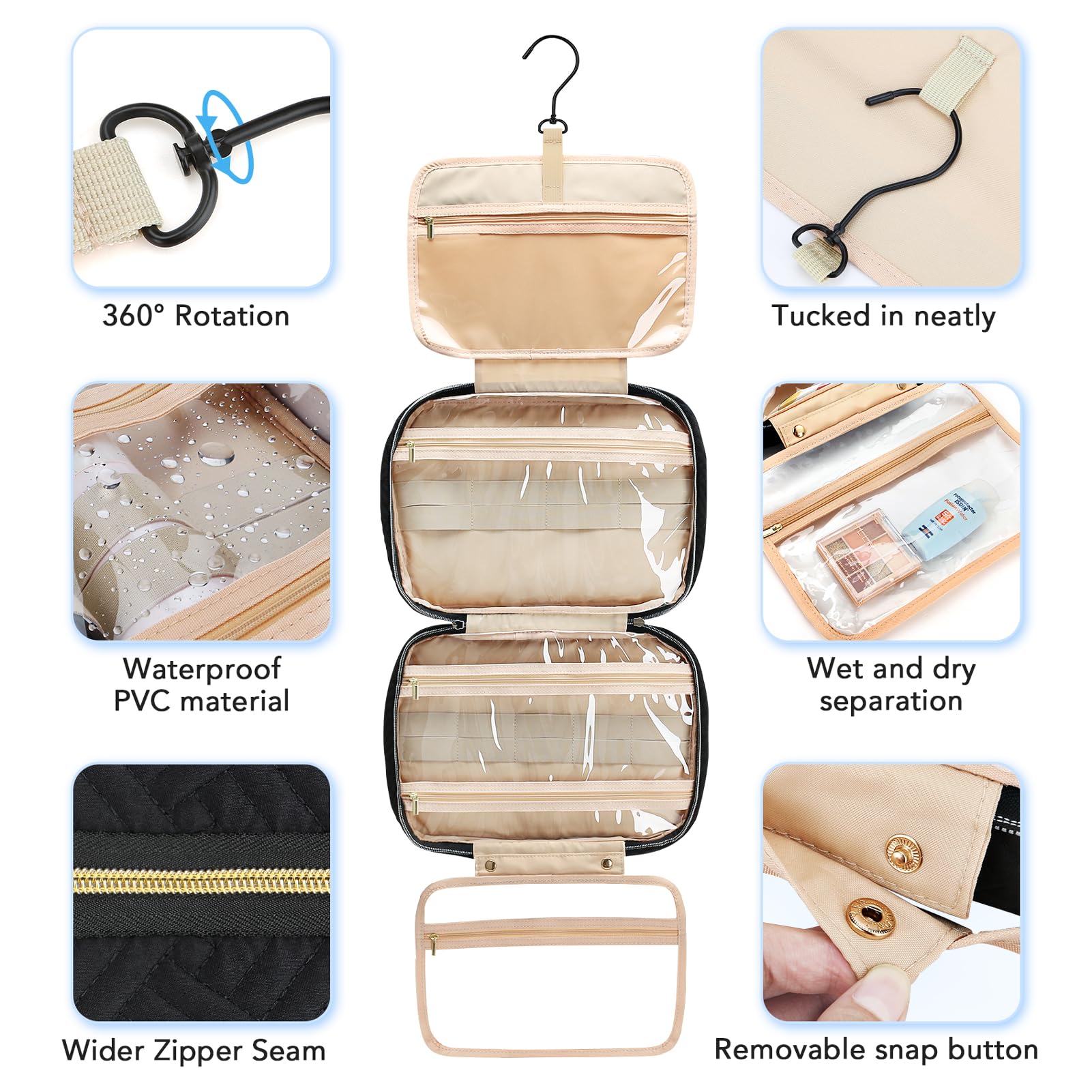 TSA Approved Hanging Travel Toiletry Bag for Women & Men - Large Waterproof Cosmetic Organizer with Multiple Pockets | Perfect for Air Travel, Camping & Gym Essentials Storage