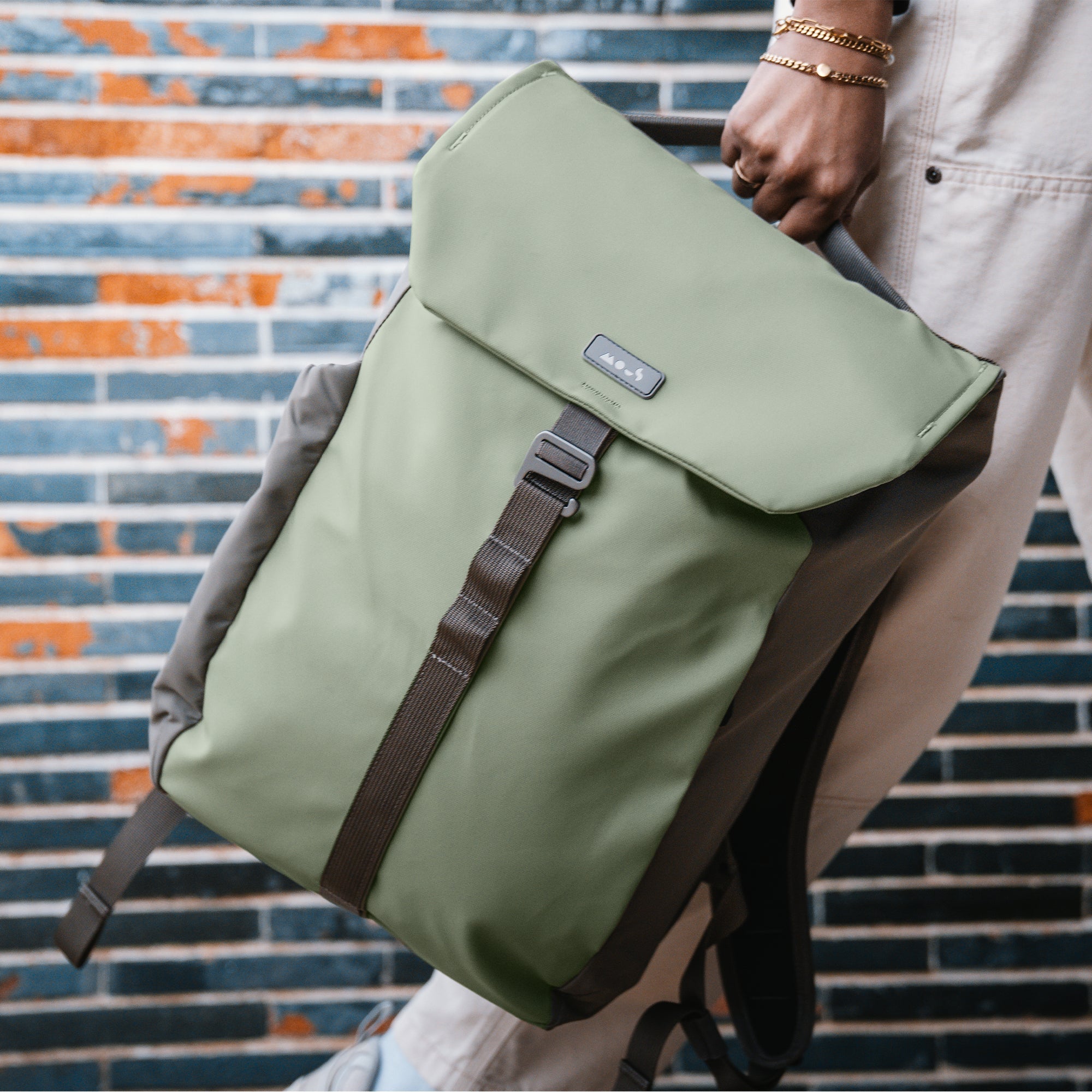 Flap Backpack with AiroFoam® Technology - Lightweight & Comfortable Sage Green Backpack for School, Travel & Outdoor Adventures