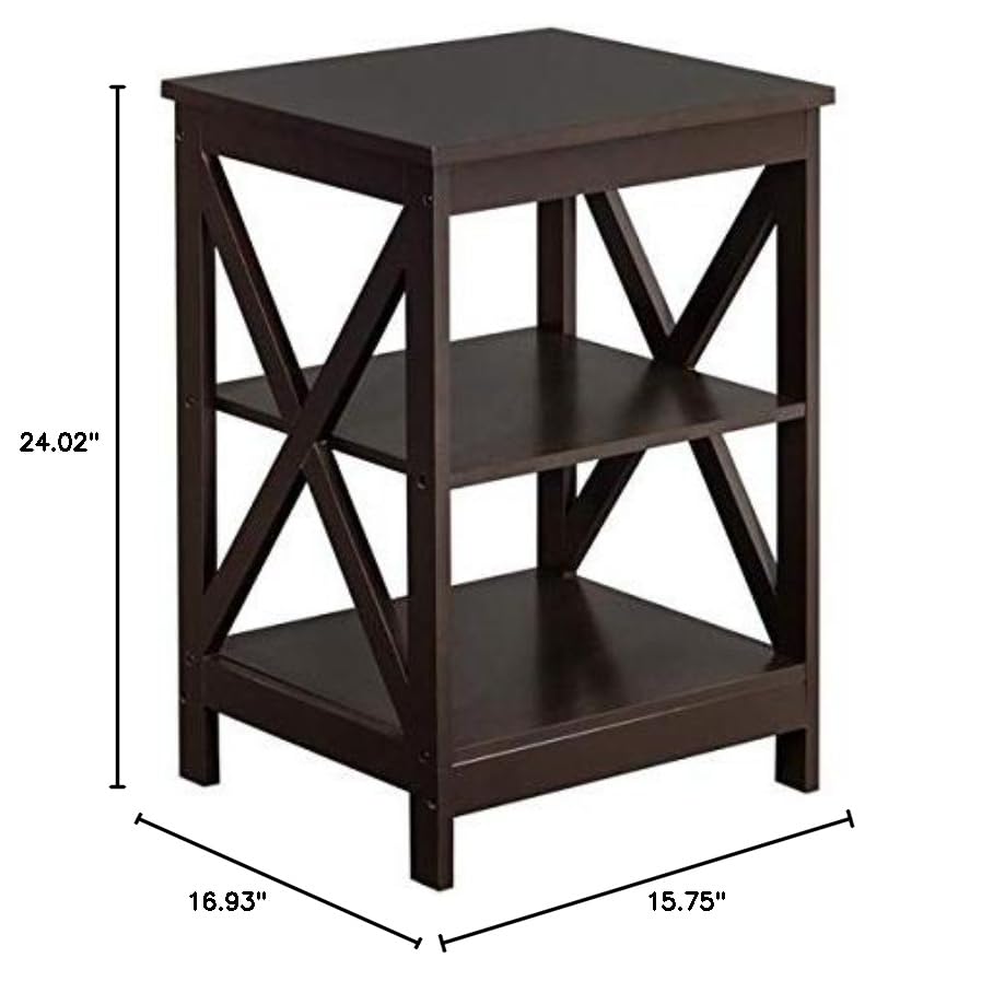 Industrial Style Small Bookshelf & Bookcase - Multi-Functional Nightstand, End Table, Storage Cabinet for Small Spaces - MDF Accent Furniture for Bedroom, Living Room & Office Organization