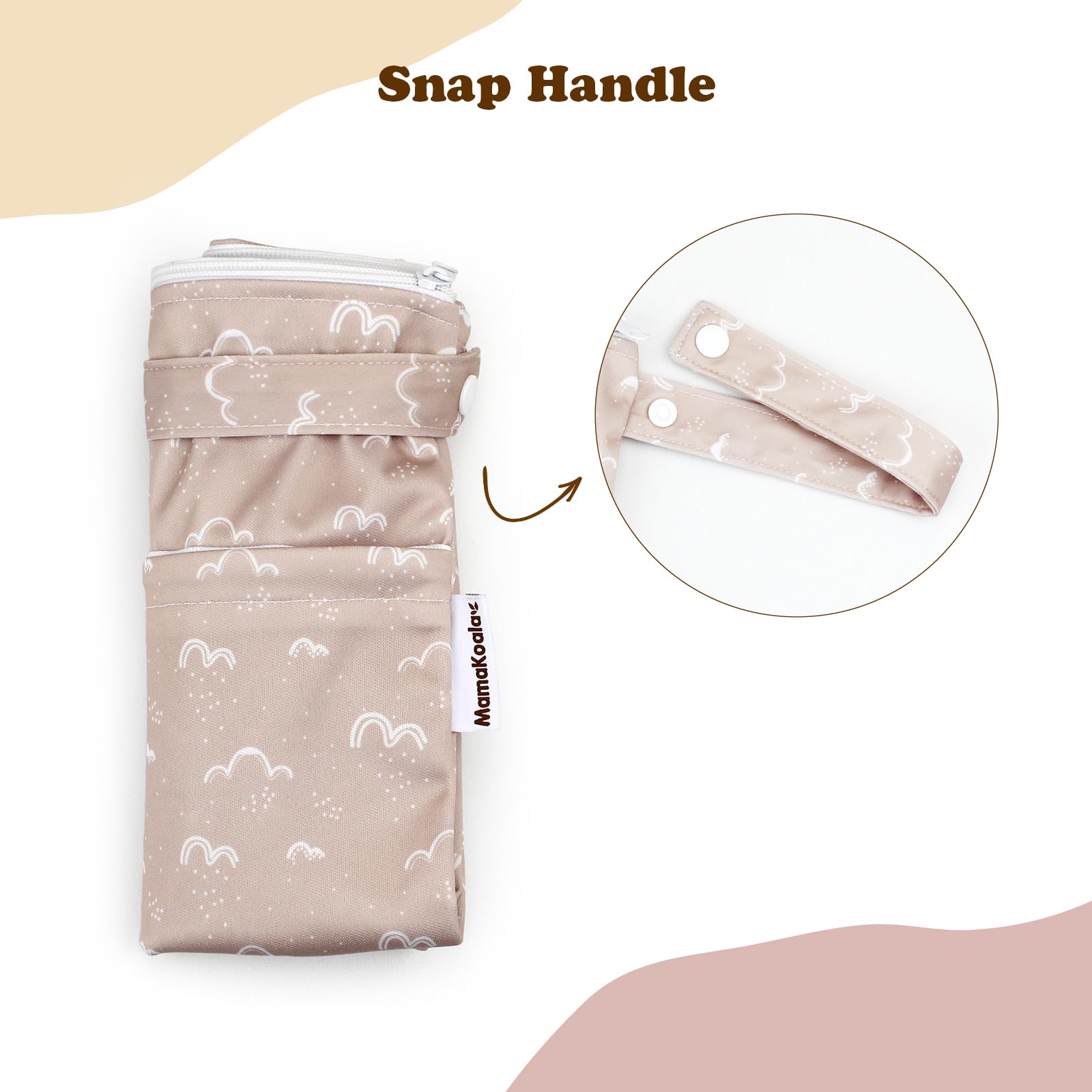 Mama Koala Waterproof Wet Dry Bags for Baby Essentials - Reusable Cloth Diaper Storage, Swimwear Organizer, Travel & Gym Laundry Bag - Perfect for Beach Trips, Breast Pump Parts & Toiletries - 2 Pack with Dual Zippered Pockets (W016) - Ideal for Daycare, Pool Visits & Sports Activities