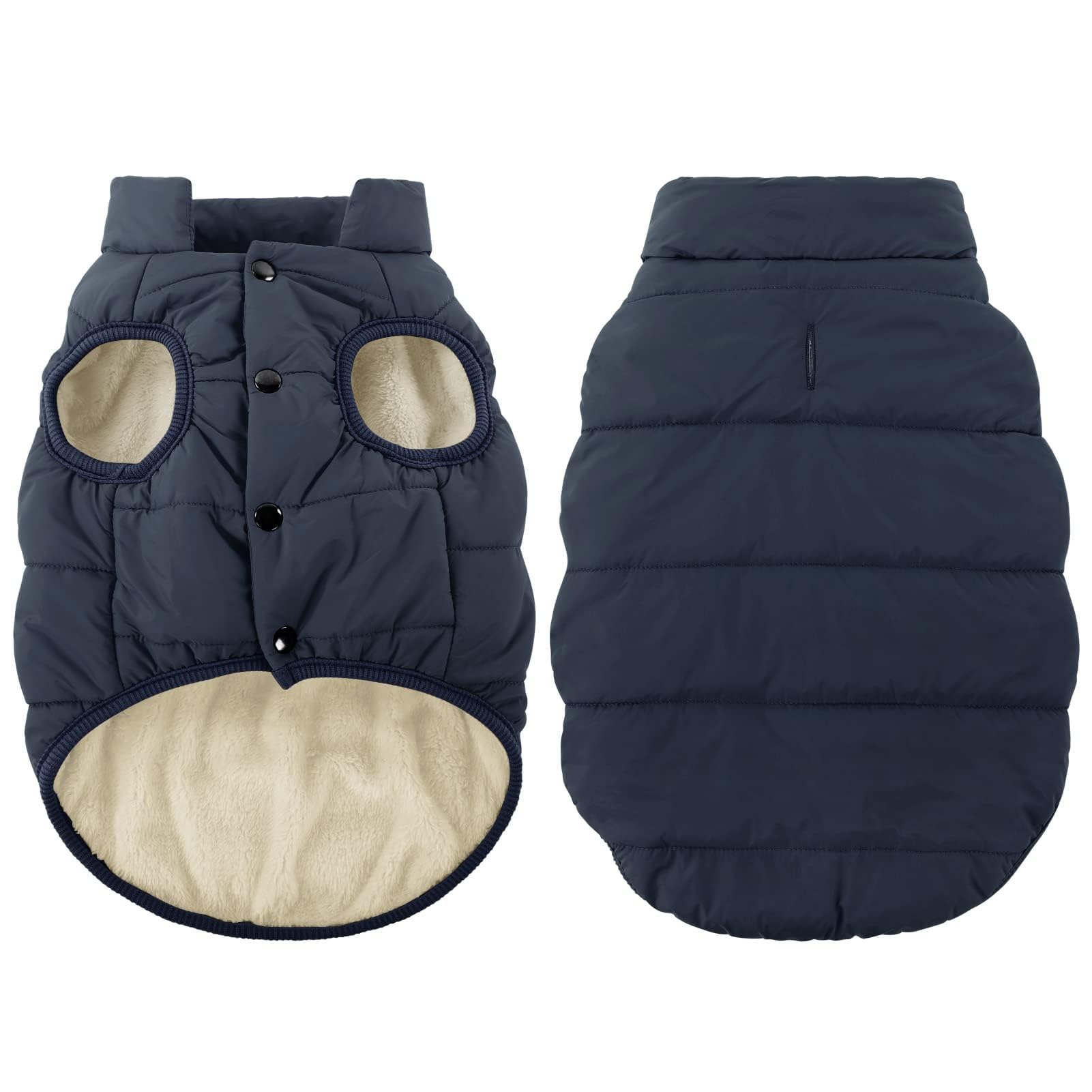 ASENKU Windproof & Waterproof Winter Dog Jacket - Fleece Lined Warm Dog Coat for Cold Weather - Small Medium Large XL Dog Vest - Blue - Perfect for Outdoor Walks & Winter Adventures