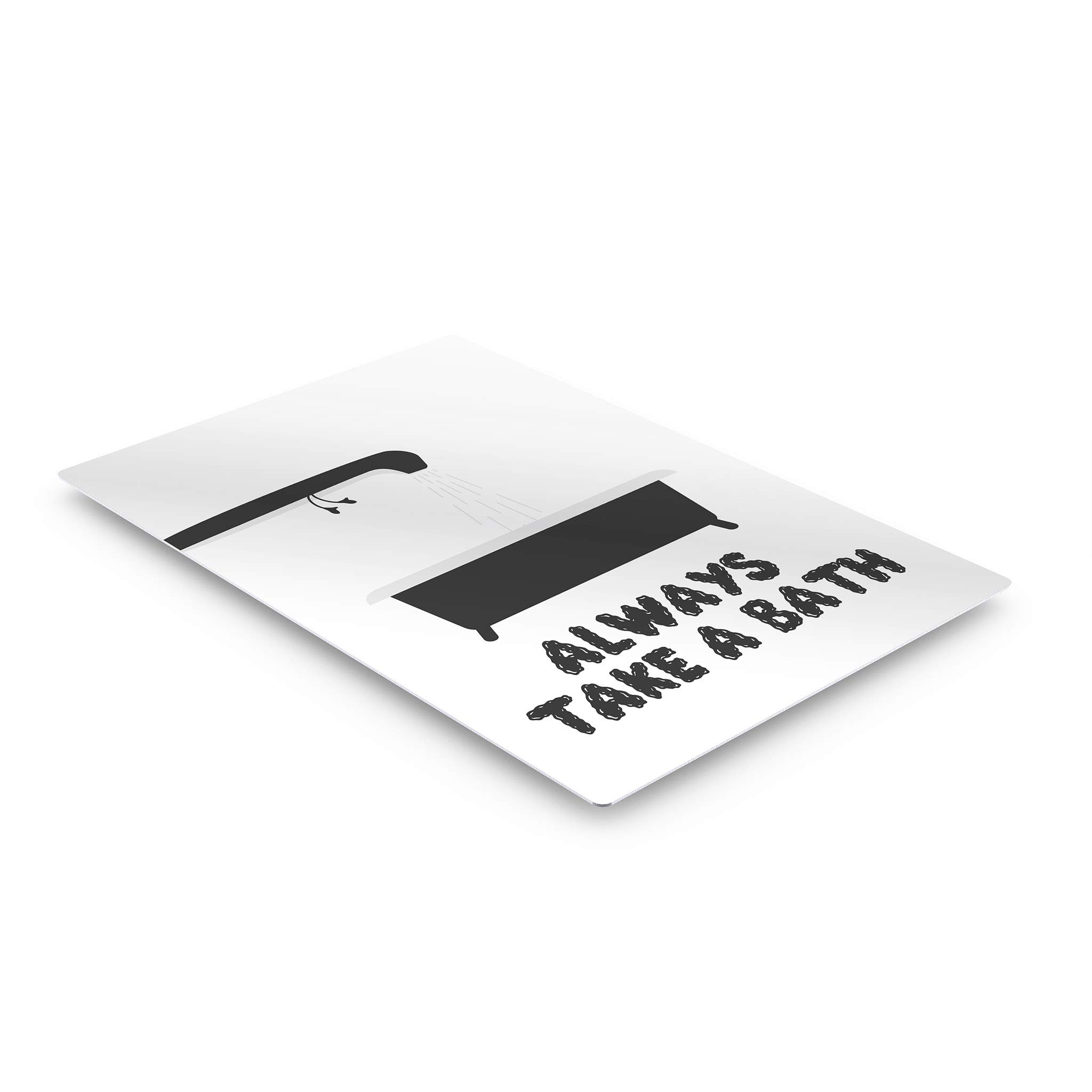 Funny Bathroom Wall Art - 'Always Take a Bath' Quote Metal Print | Kids Bathroom Decor, Nursery Wall Sign | Ready to Hang Home Decoration (40x30) | Perfect for Bathrooms, Kids Rooms & Nursery Decor | Made in USA