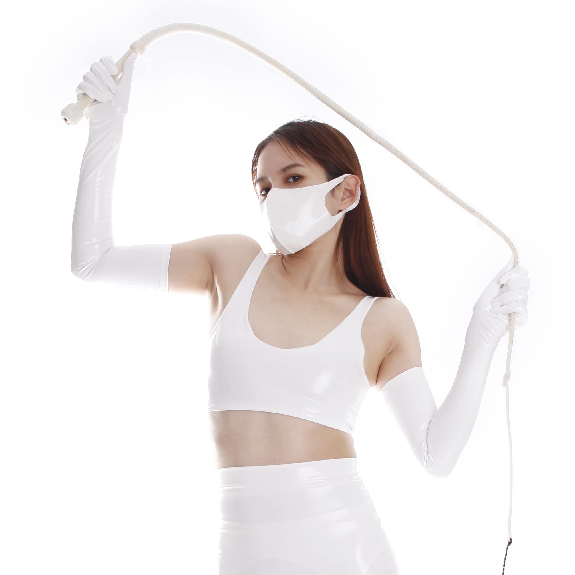 BDSM Breath Control Face Mask - Latex & Leather Sex Play Mask for Women & Men - Shiny Adult Fetish Gear for Role Play & Sensual Exploration