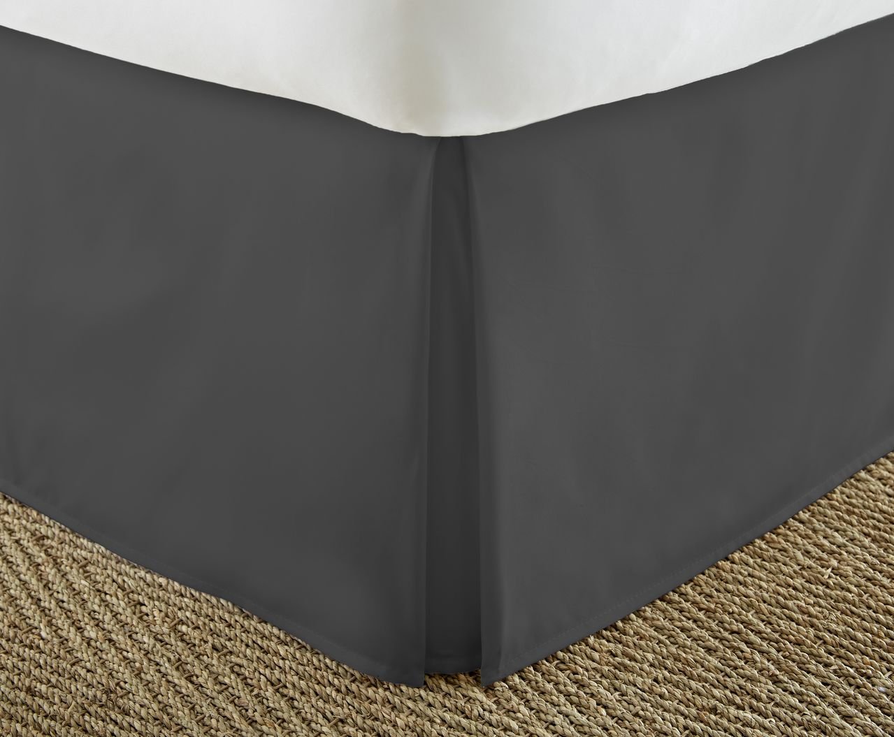 iEnjoy Home Pleated Bed Skirt - California King Size, Black - Perfect for Master Bedrooms & Luxury Hotel Style Decor