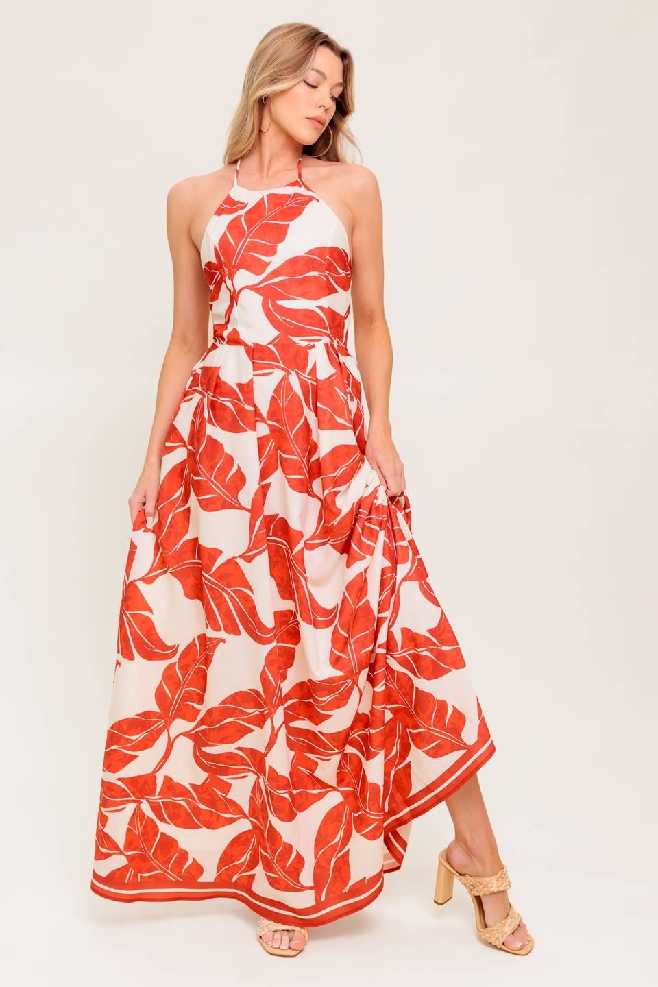 Marley Maxi Dress - Tropical Halter Maxi Dress for Women | Beach Vacation, Summer Party & Boho Outfit