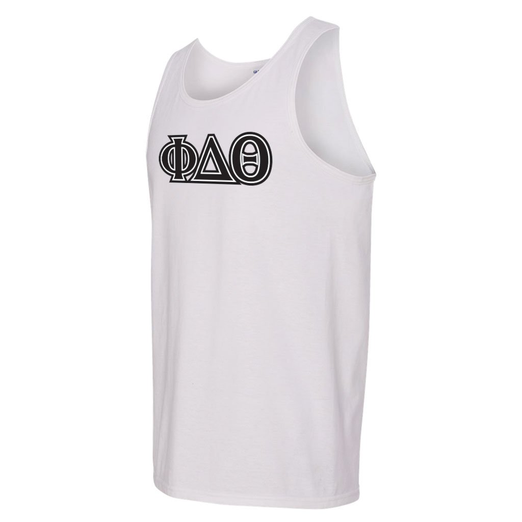 Phi Delta Theta Greek Letter Tank Top - Comfortable Cotton Fraternity Apparel for College Events, Sorority Parties & Greek Life