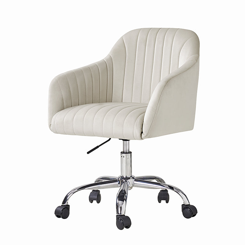 Theo Modern Velvet Office Chair with Tufted Back - Ergonomic Desk Chair for Home & Office Workspace, Comfortable Computer Gaming Chair for Long Hours Sitting