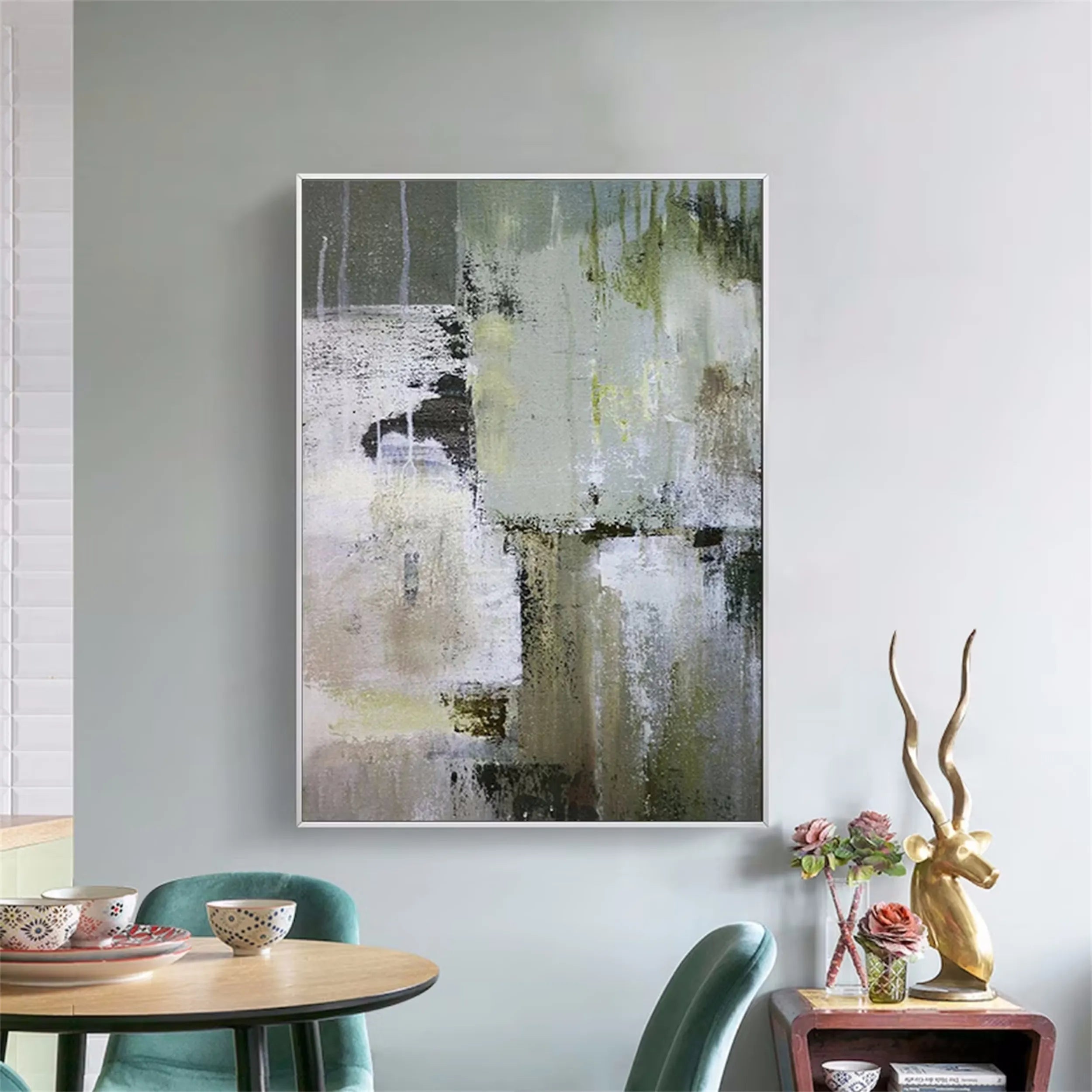 Abstract Painting #AB 105 - Modern Wall Art for Living Room, Bedroom & Office Decor - Handmade Canvas Artwork for Home & Office Interior Design