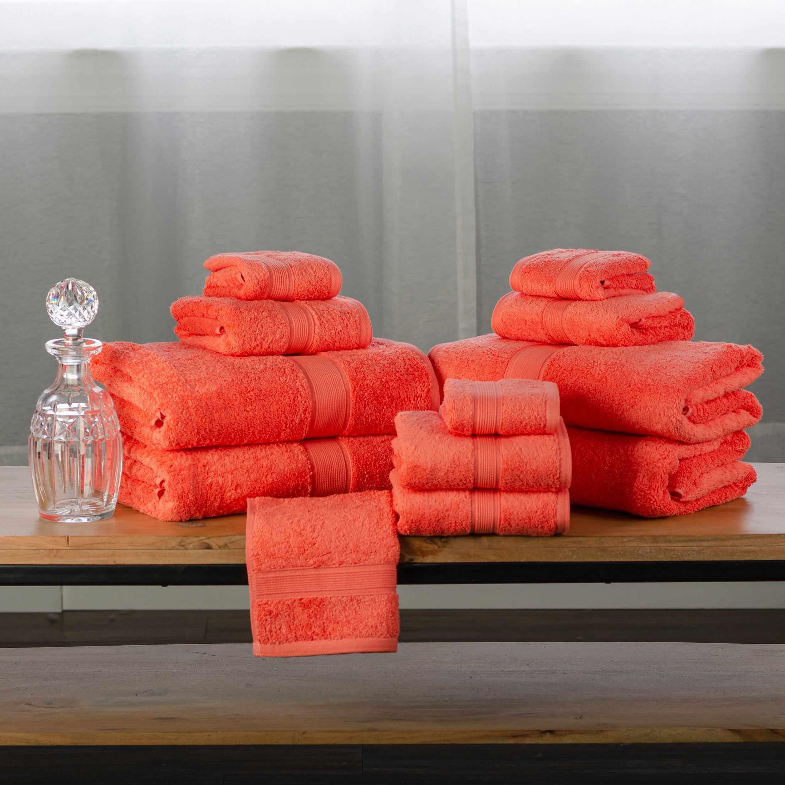 Premium Organic Cotton Plush Towel Set - 12 Piece Bath Towel Collection for Spa, Gym & Luxury Home Use - Soft & Absorbent Eco-Friendly Bathroom Essentials