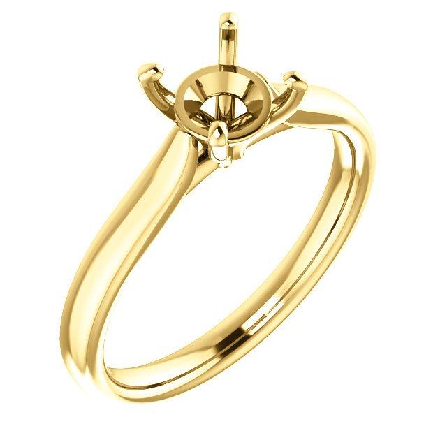 14KT Yellow Gold Solitaire Cathedral Engagement Ring - Classic Wedding Band for Round, Princess & Oval Diamonds - Perfect for Proposals, Anniversaries & Bridal Jewelry