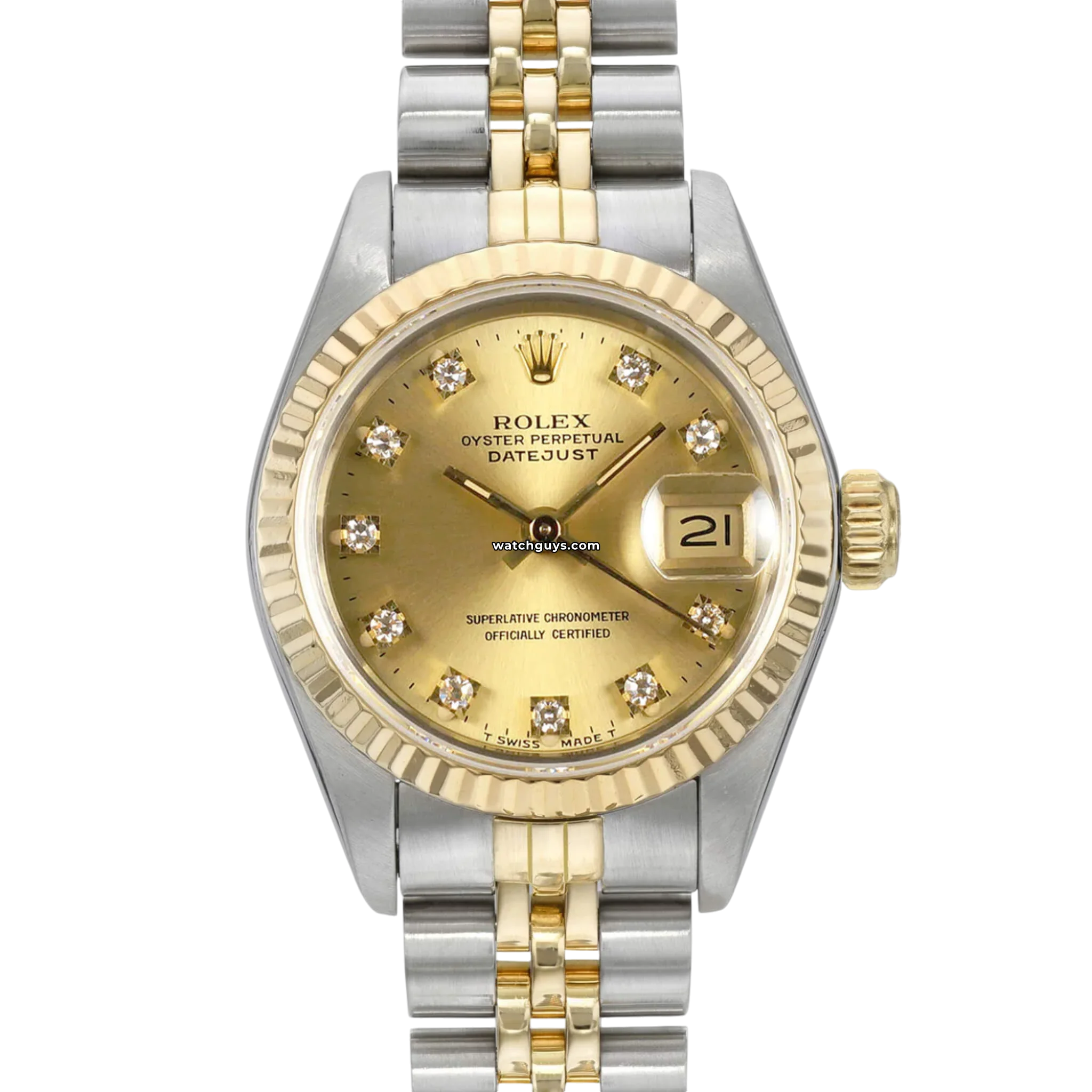 Rolex Datejust 69173 Champagne Dial Diamond Bezel Watch - Luxury Timepiece for Business & Formal Occasions