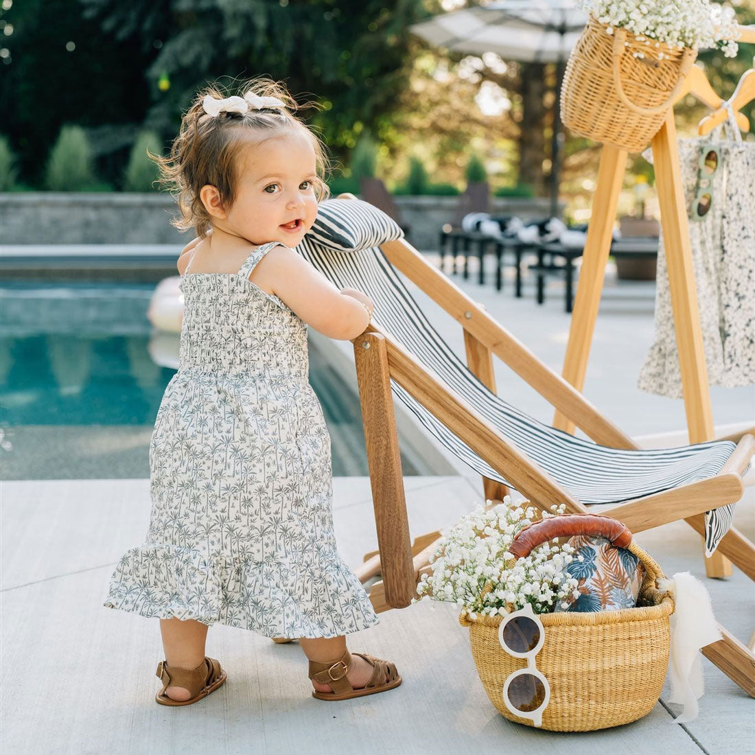 Stylish Linen Dress with Palm Tree Print - Perfect for Beach Vacations, Summer Outings & Boho Fashion