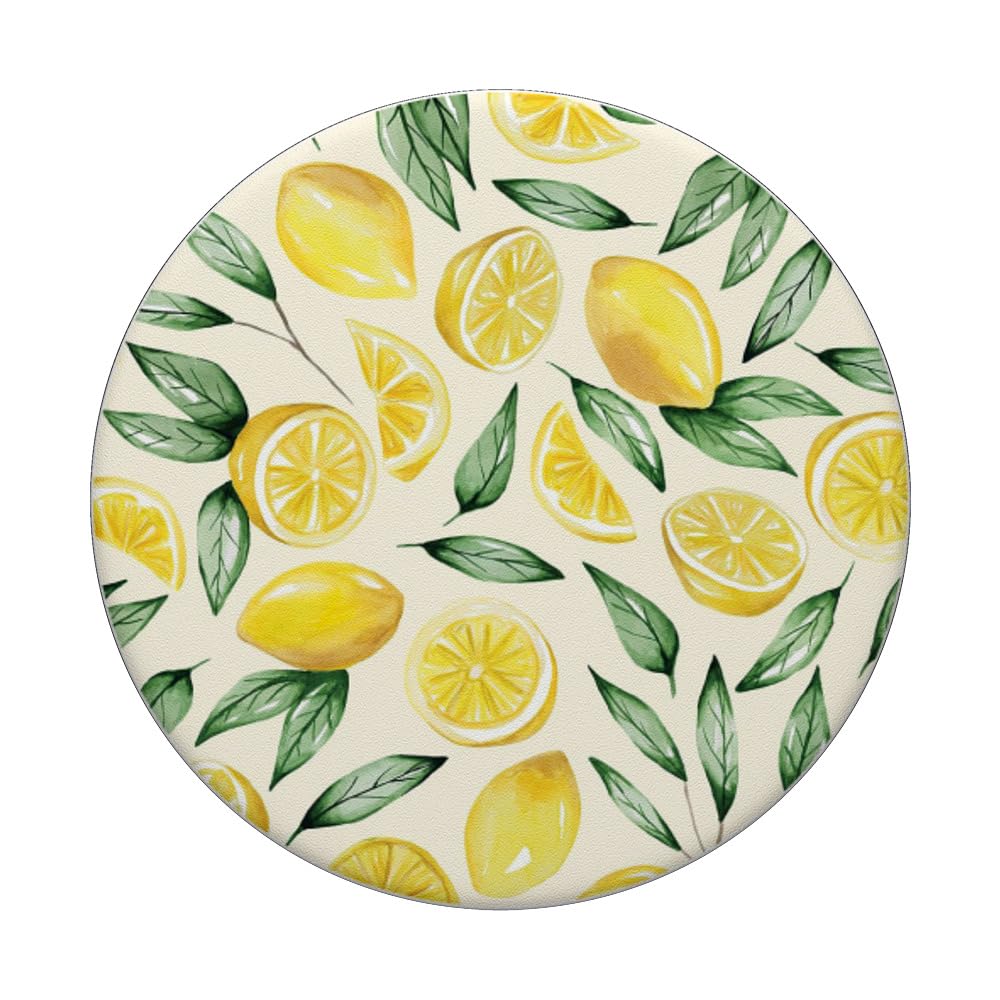 Refreshing Lemon Citrus Fruit Yellow Lemonade Lovers PopSockets Standard PopGrip - Perfect for Summer Drinks, Pool Parties & Phone Grip Protection