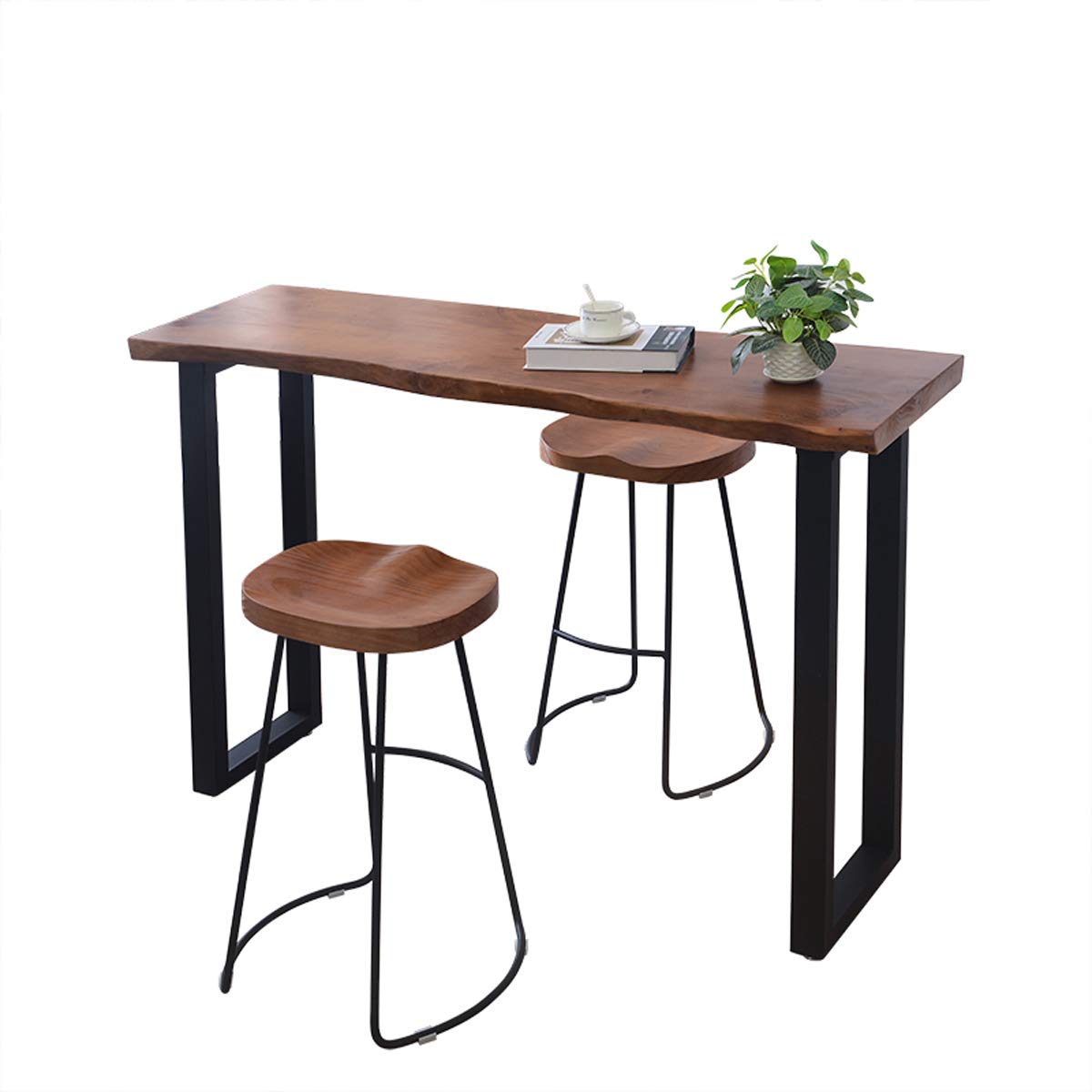 Solid Wood Bar Table - Wall-Mounted Long Table for Home, Cafe, Pub & Dining | High Table for Kitchen, Living Room & Commercial Use