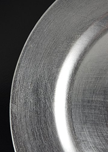 Dexon Power 12-13 Inch Round Silver Charger Plates - Elegant Dinnerware for Weddings, Parties & Formal Dining - Premium Decorative Place Settings
