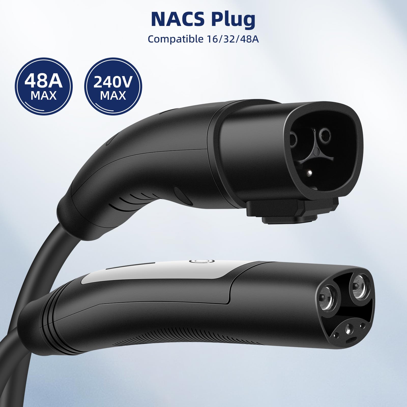 40FT Tesla Extension Cord with NACS Plug - 48Amp 110-240V Charger Cable for Model Y/X/3/S/Cybertruck - Includes Carrying Bag & Cord Organizer - Perfect for Home, Garage & Road Trip Charging