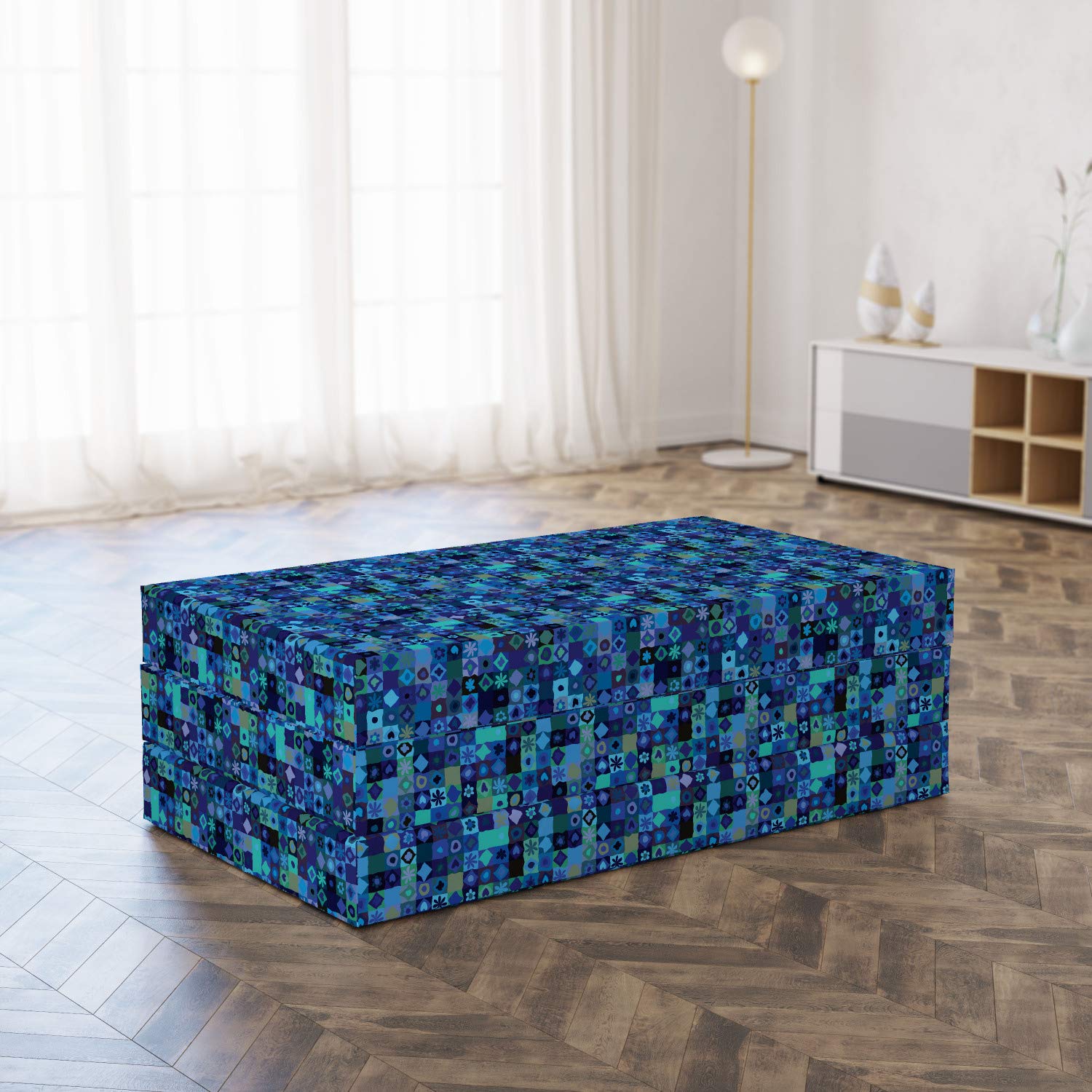 Ambesonne Foldable Mattress - Play Cards Theme Design, 78.7