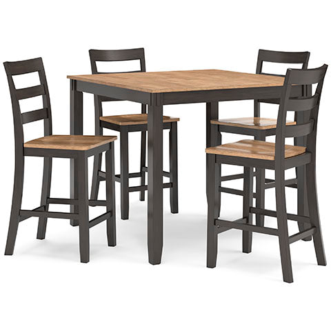 Gesthaven Brown Wooden Dining Table Set with 4 Chairs - D396 223 - Perfect for Small Spaces, Breakfast Nook, and Cozy Family Meals