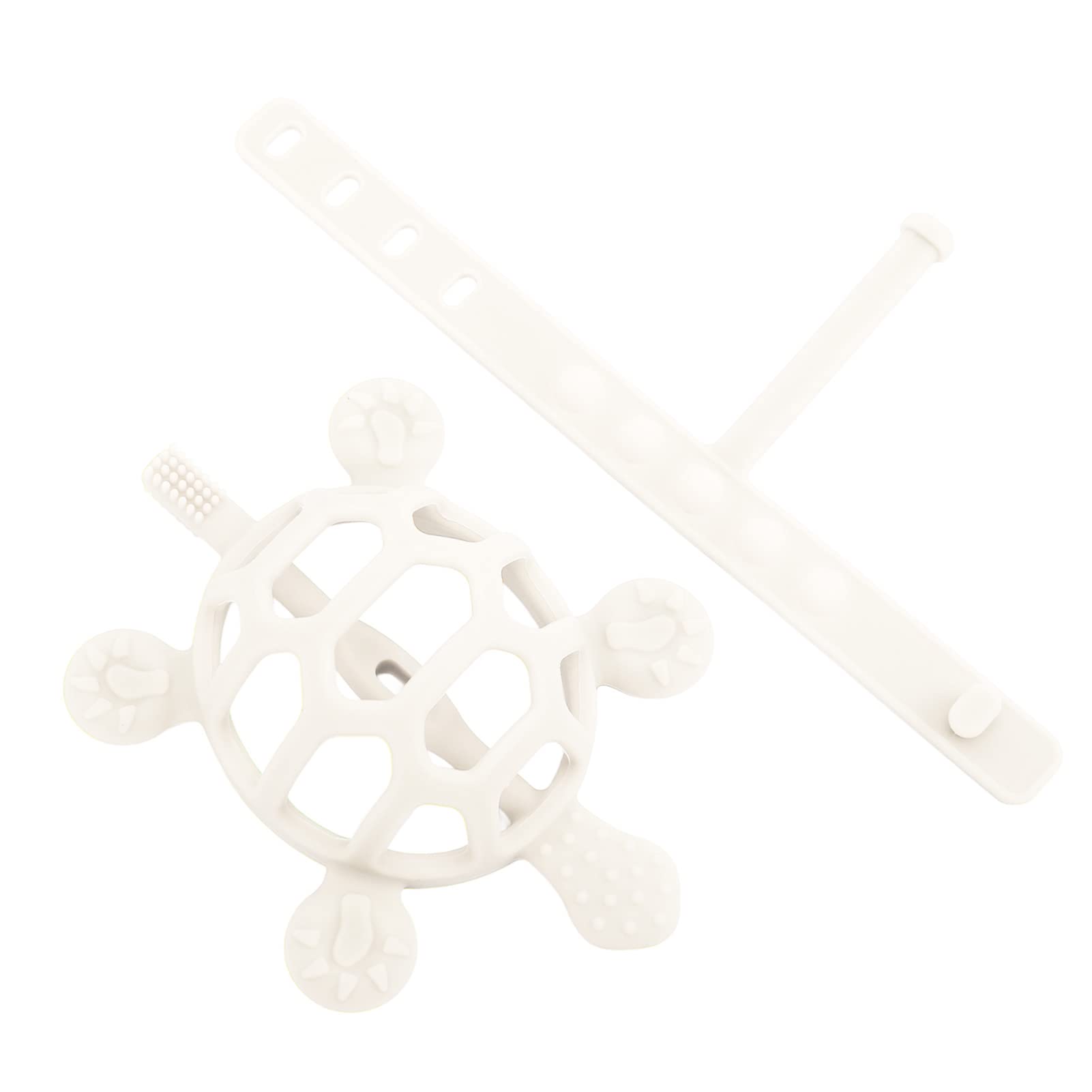 Organic Baby Teether - Food-Grade Safe Turtle-Shaped Chew Toy for Infants & Toddlers (Beige) | Helps Soothe Teething Pain & Prevents Hand Chewing - Perfect for Home, Daycare & Travel Use