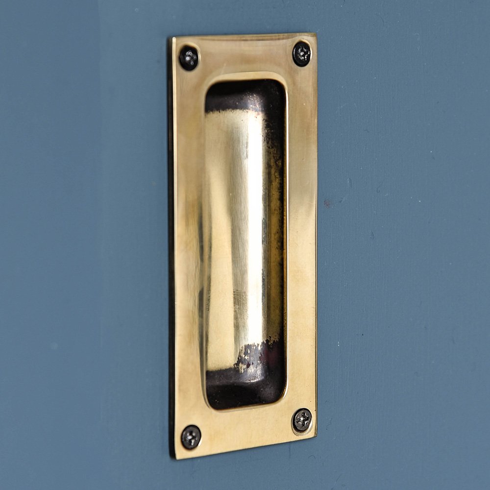 Vintage Polished Antique Brass Flush Door Handle - Classic Cabinet & Furniture Hardware for Bedroom, Bathroom, Closet Doors - Elegant Home Decor Upgrade