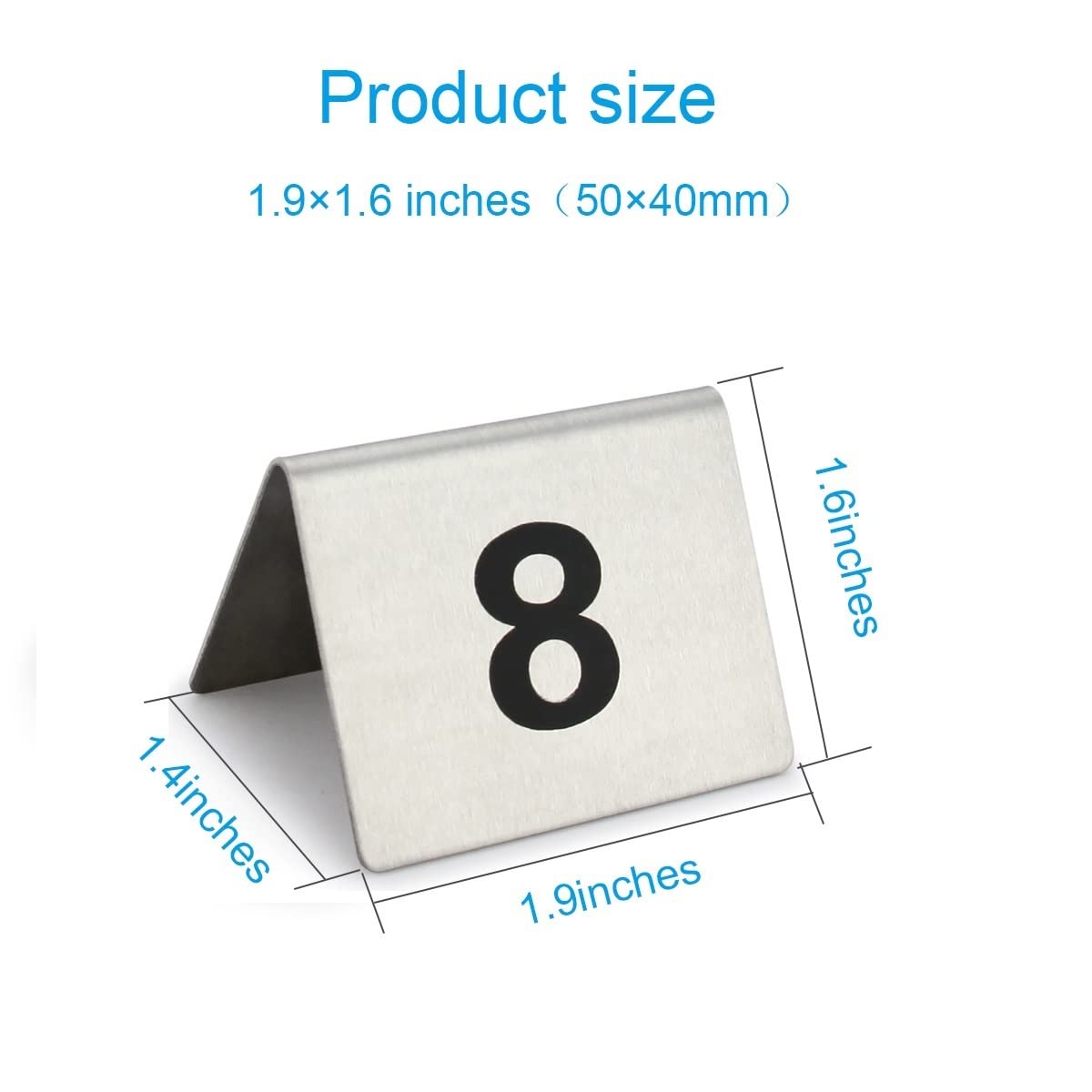 Stainless Steel Table Numbers 1-100, Double-Sided Tent Cards for Restaurants, Cafes & Bars - Elegant Table Markers for Weddings, Events & Dining Settings