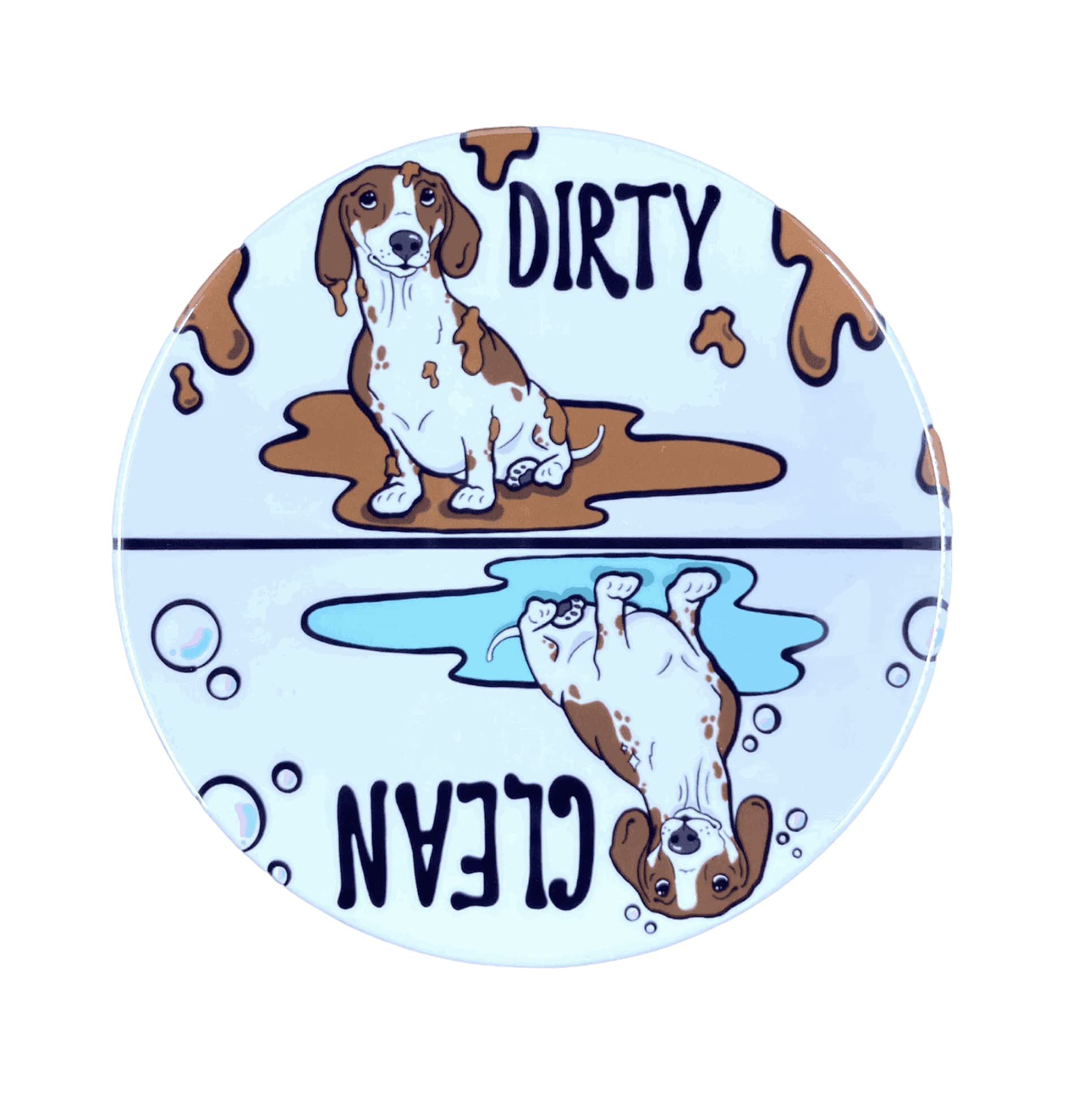 Handmade Brown Piebald Dachshund Dishwasher Magnet - Cute Kitchen Decor & Cleaning Accessory for Refrigerator, Dishwasher, and Metal Surfaces - Perfect for Dog Lovers and Home Organization