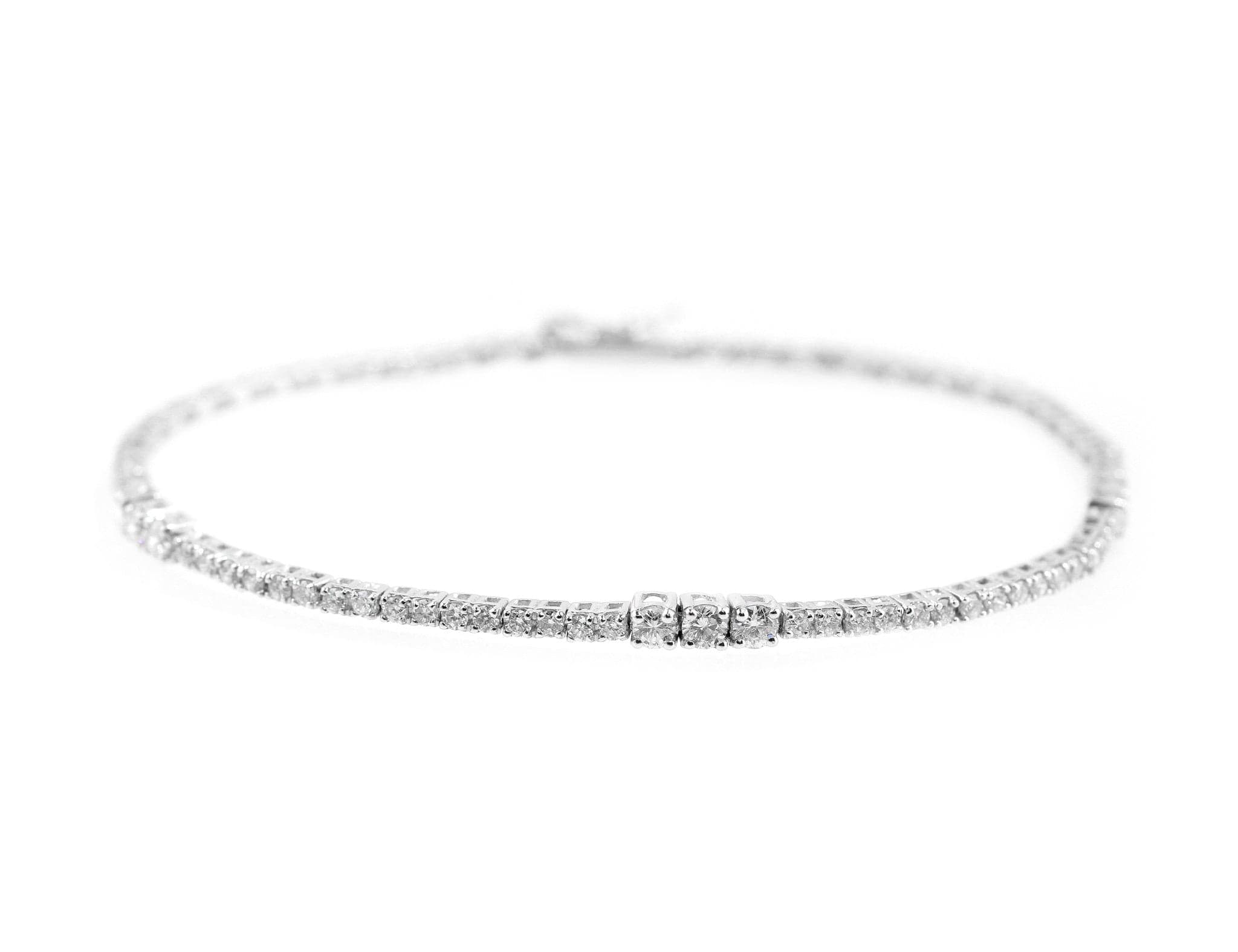 14K White Gold 1.42 Carat Diamond Tennis Bracelet for Women - Elegant Jewelry Gift for Anniversary, Wedding & Special Occasions
