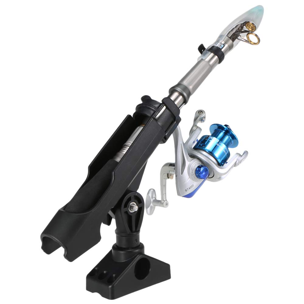 Lixada Adjustable 360 Degree Rotatable Fishing Rod Holder for Kayak, Boat, and Marine Use - Heavy Duty Rod Mount for Saltwater & Freshwater Fishing