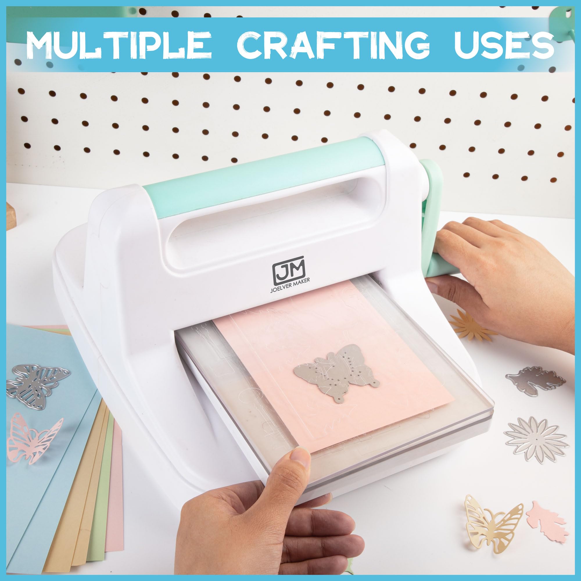 6-Inch Manual Die Cutting and Embossing Machine for Scrapbooking, Card Making, DIY Crafts - Starter Tool with Plates (Blue) | Perfect for Home Crafting, Paper Projects, and Gift Making