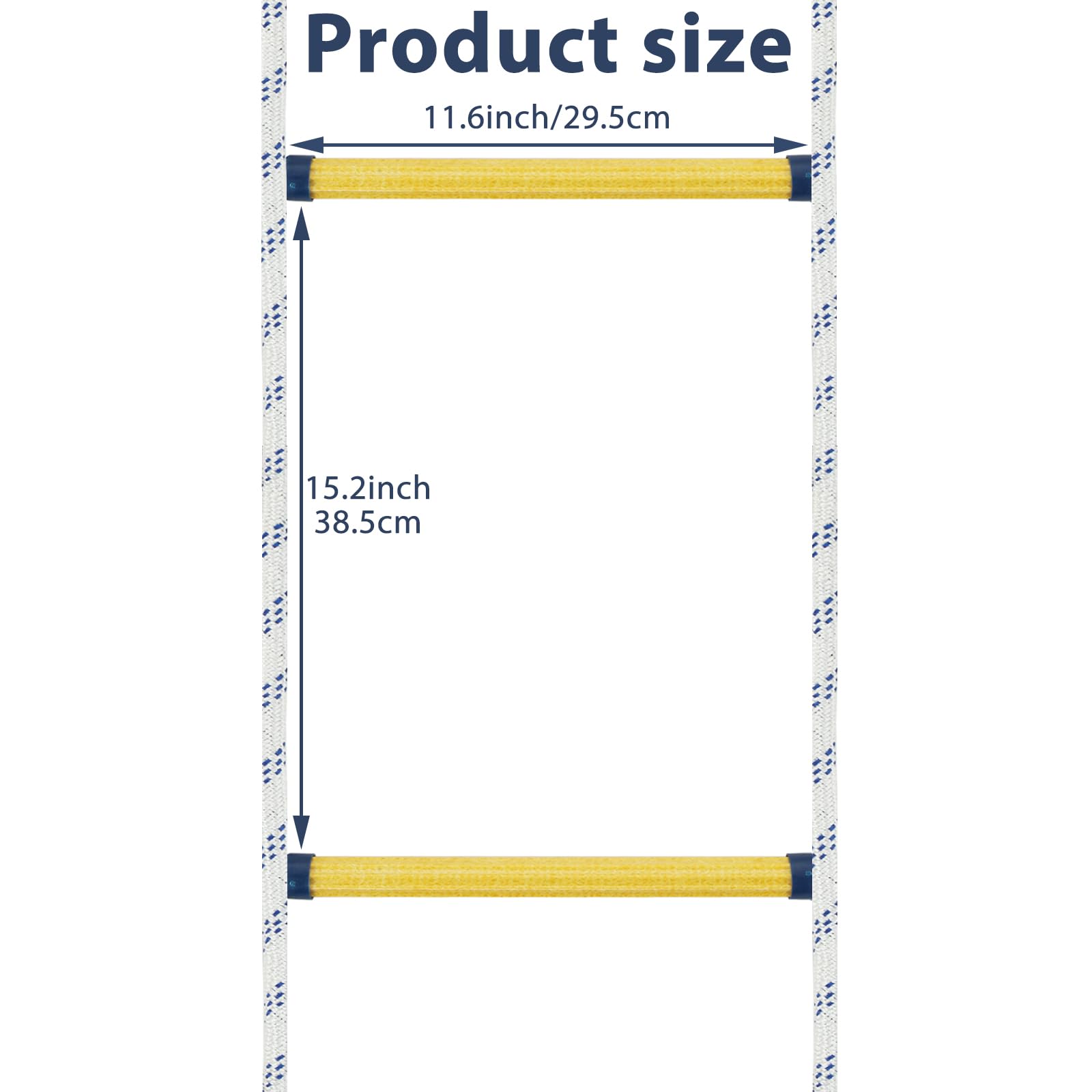 16Ft Fire Escape Ladder for 2 Story Homes - Emergency Window Ladder with Heavy Duty Hooks for Balcony, Railing & Tree House - Perfect for Bedroom, Apartment & Emergency Evacuation Scenarios