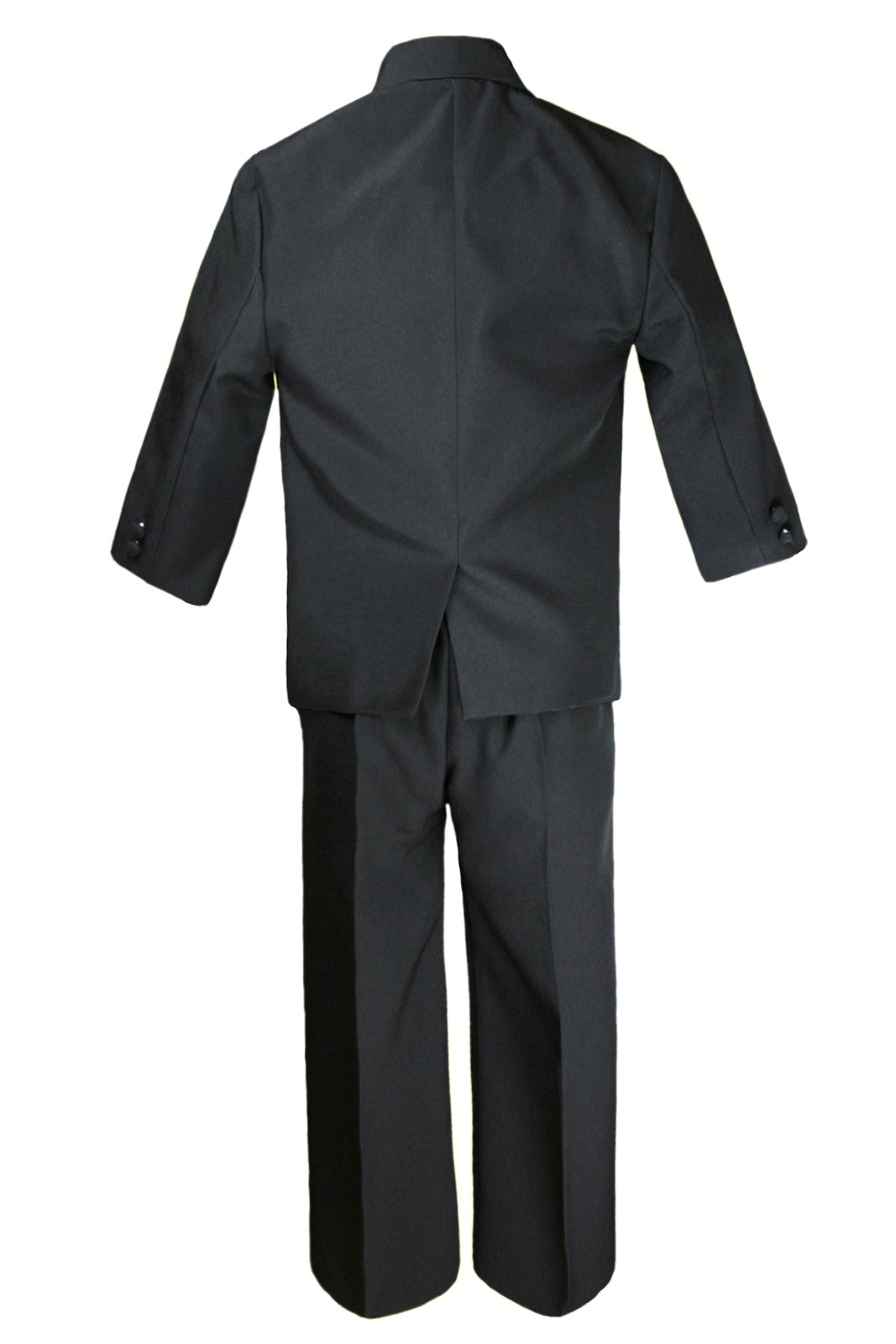 6-Piece Boys Suit Set with Vest & Satin Champagne Necktie - Sizes S-20 (10) for Baby Toddler & Teen - Formal Occasions, Weddings & School Events