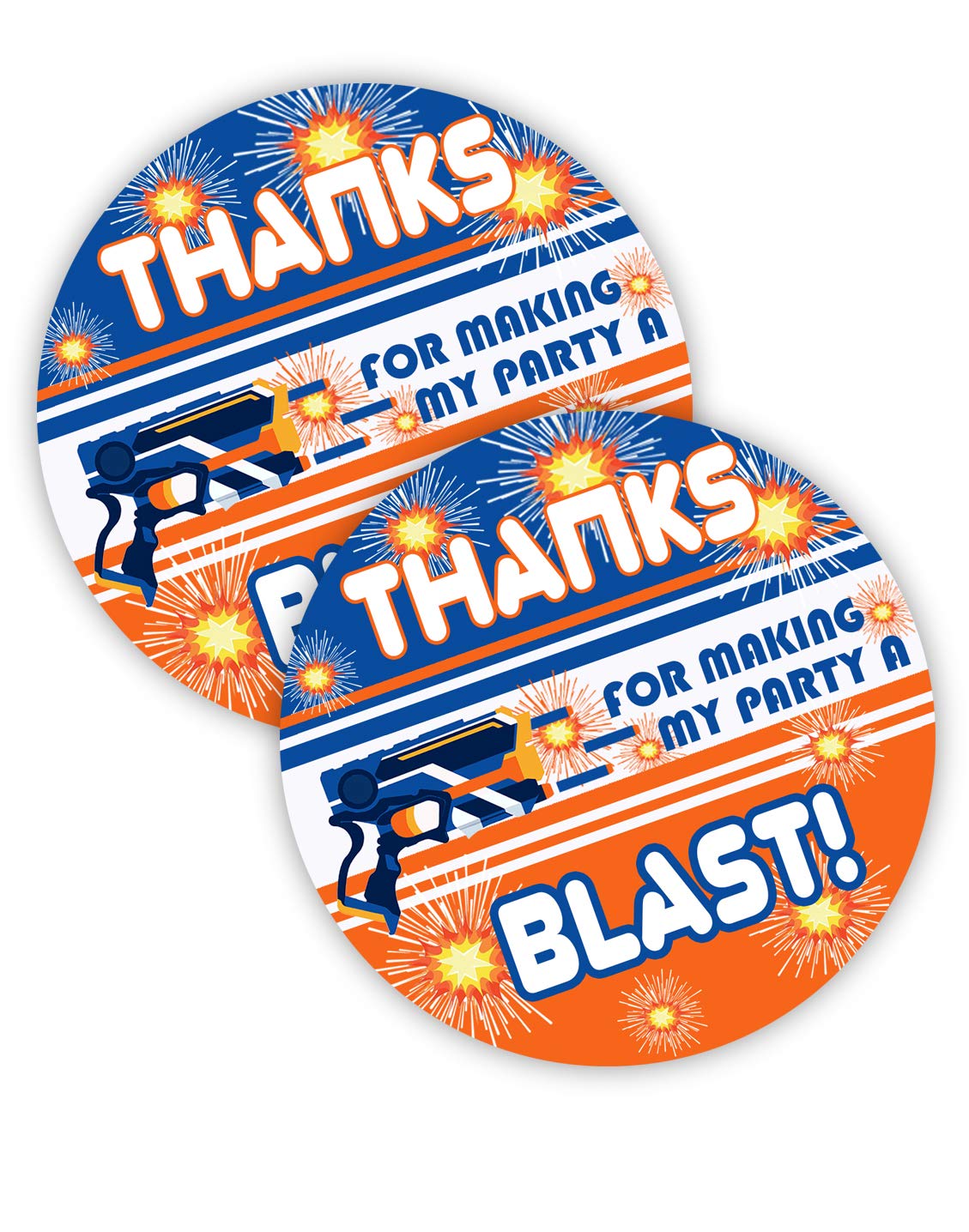 Dart Gun Party Favor Stickers - 40pcs Favor Bag Stickers for Dart War Party Decorations & Supplies - Perfect for Birthday Parties, Game Nights & Team Building Events