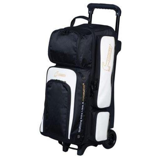 Hammer Vibe Triple Roller Bowling Bag - Black & White for Professional & Casual Bowling | Perfect for League Play & Practice Sessions